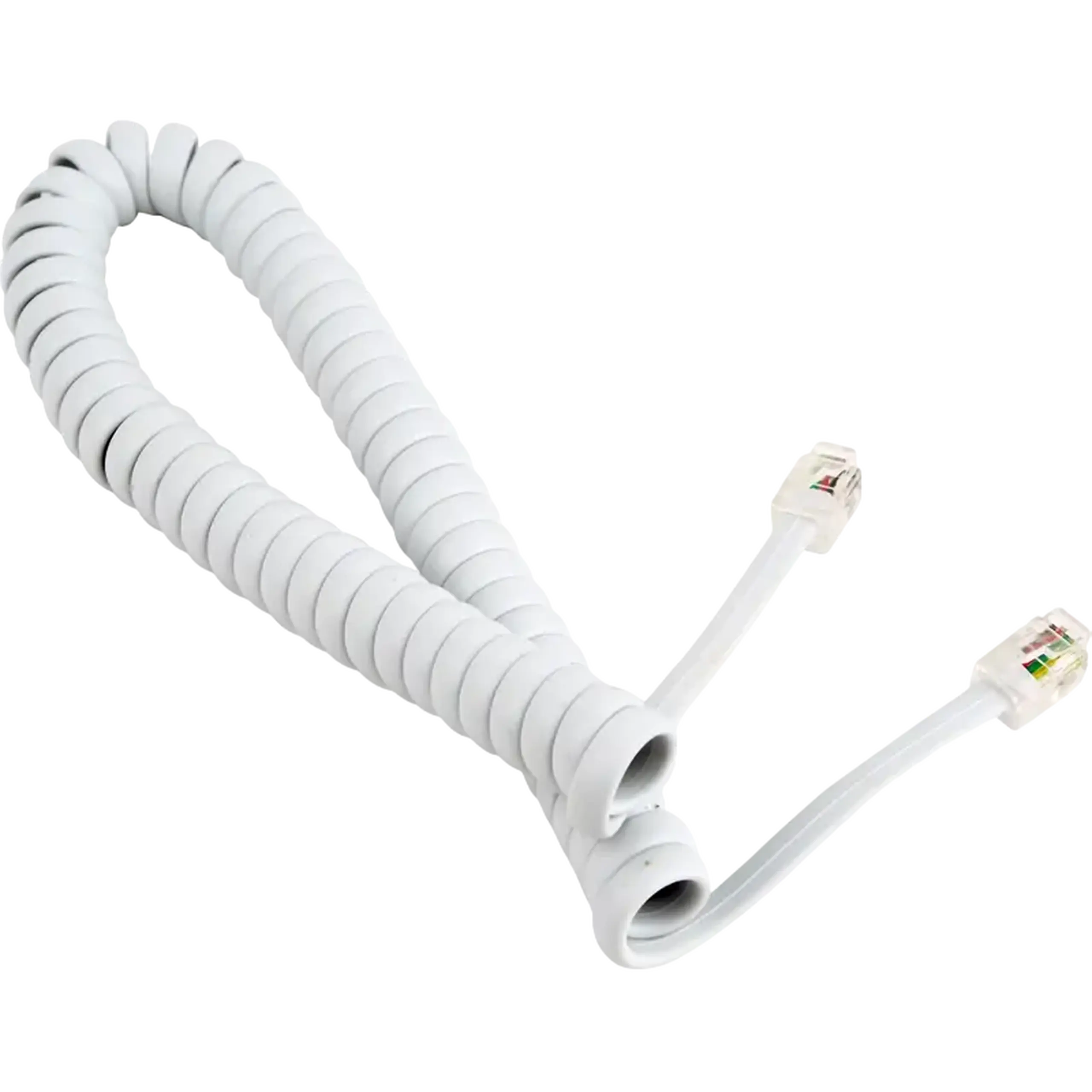 Cablu spiralat al receptorului telefonic Cablexpert TC4P4CS-2M, Alb