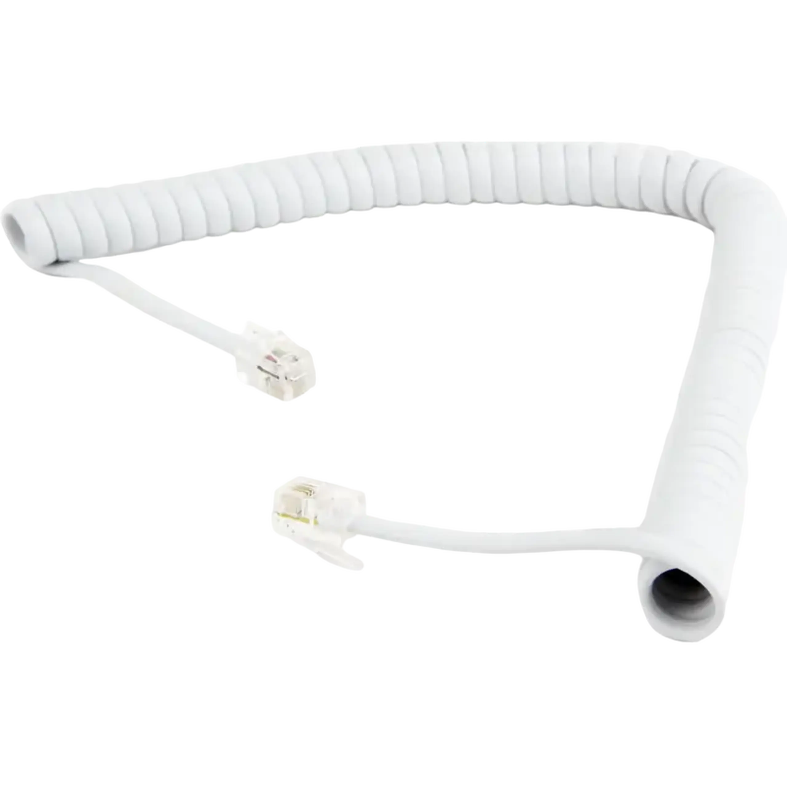 Cablu spiralat al receptorului telefonic Cablexpert TC4P4CS-2M, Alb