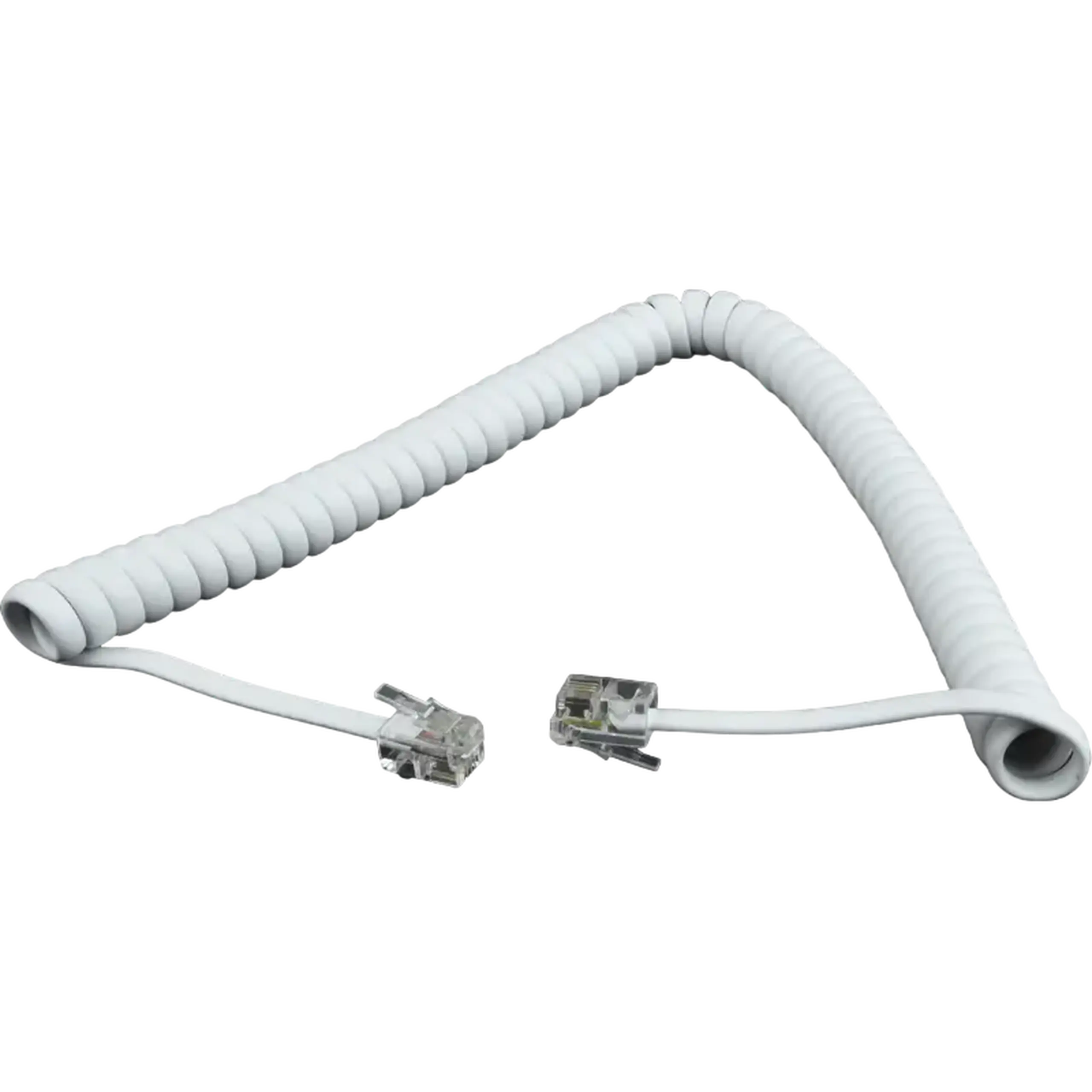 Cablu spiralat al receptorului telefonic Cablexpert TC4P4CS-2M, Alb