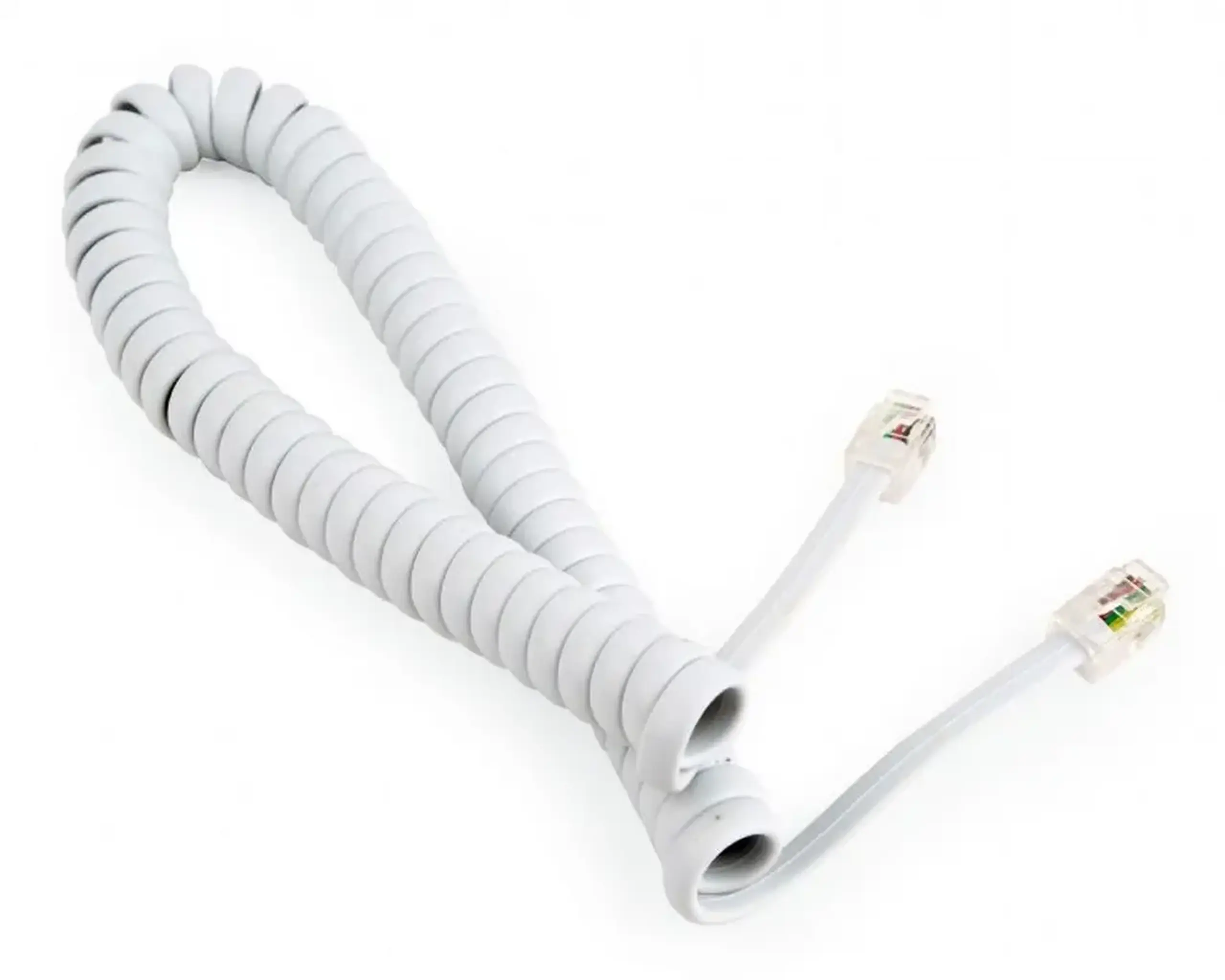 Cablu spiralat al receptorului telefonic Cablexpert TC4P4CS-2M, Alb