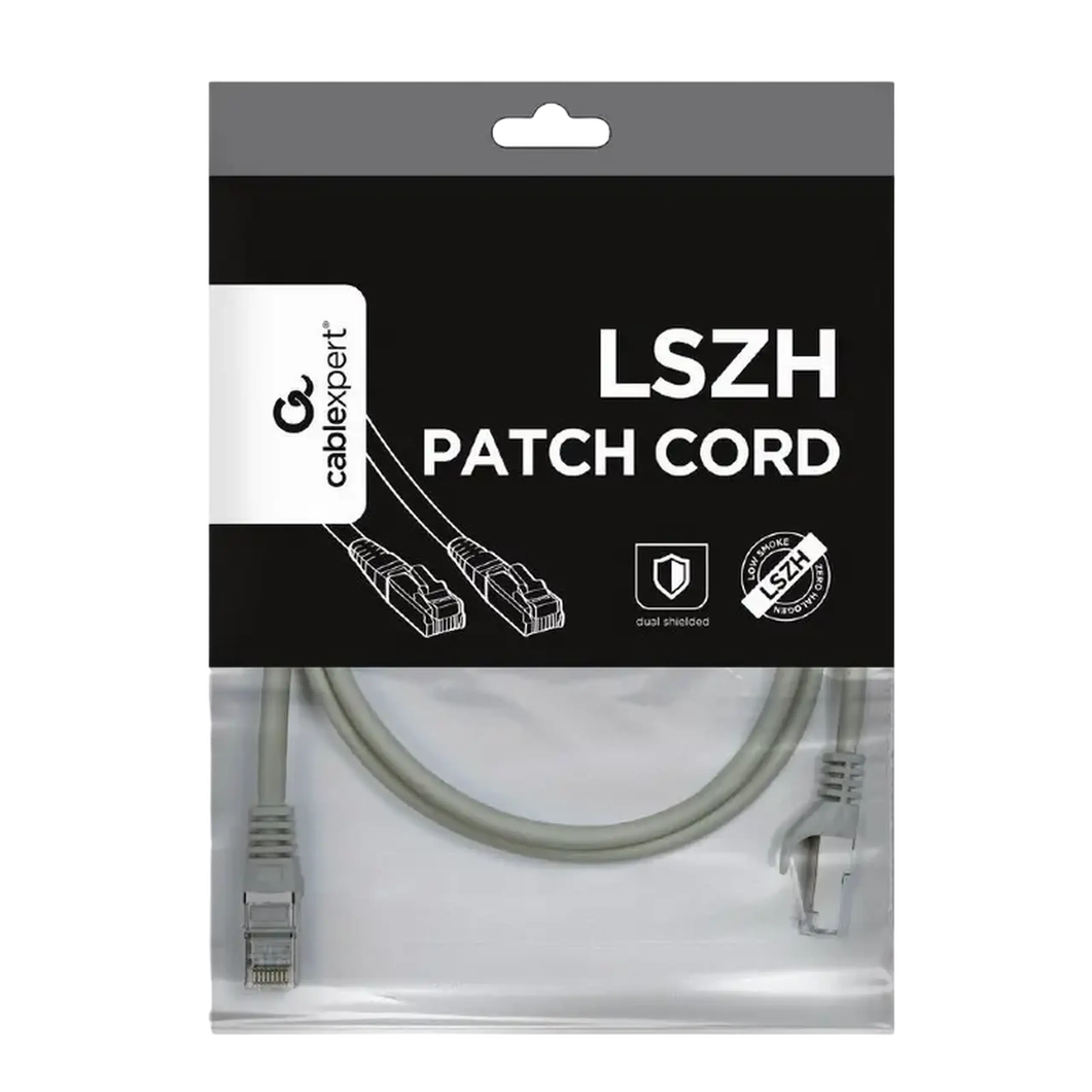 Patch cord Cablexpert PP6A-LSZHCU-1M, Cat6A SSTP, 1m, Gri