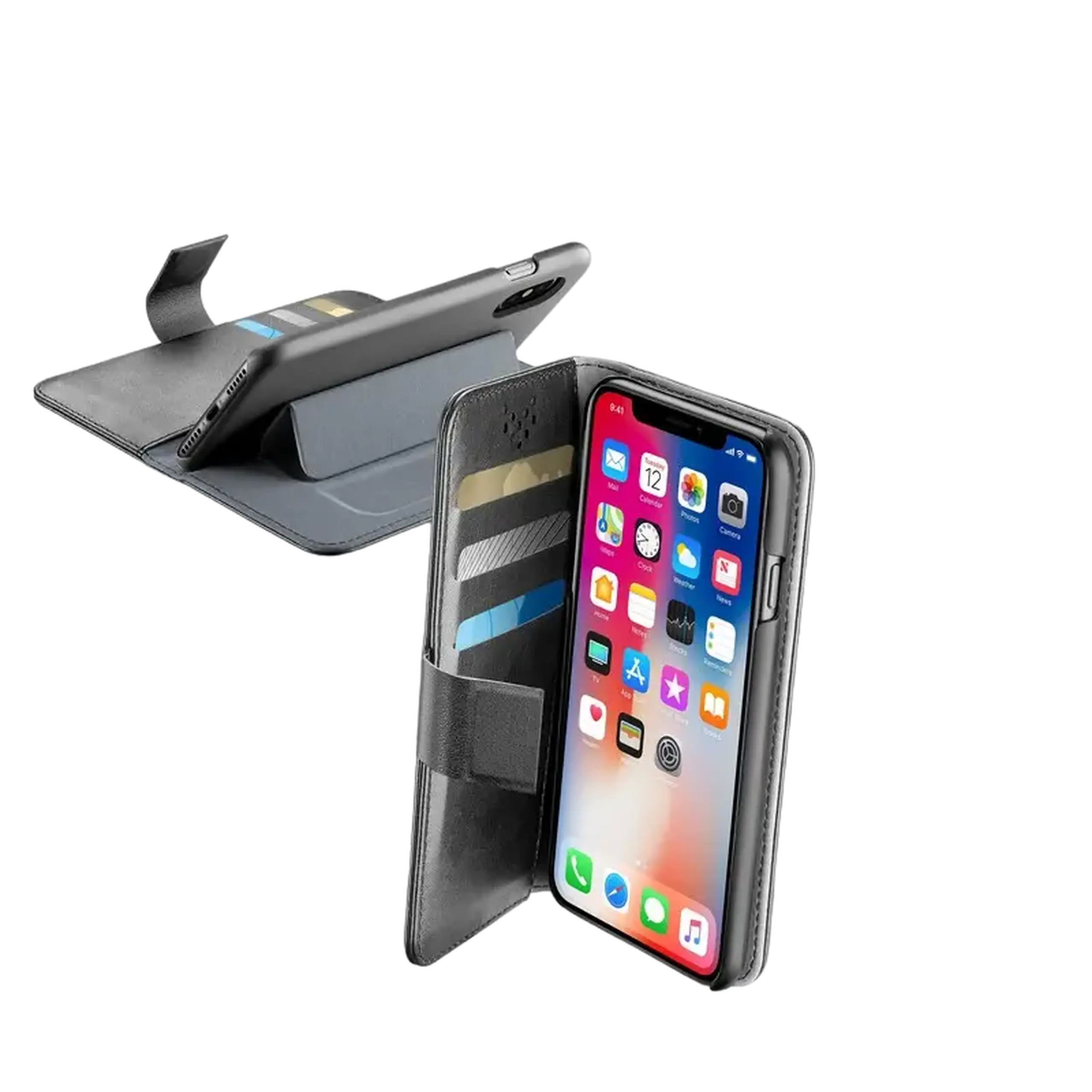 Husă tip carte Cellularline iPhone XS/X - Case, Negru