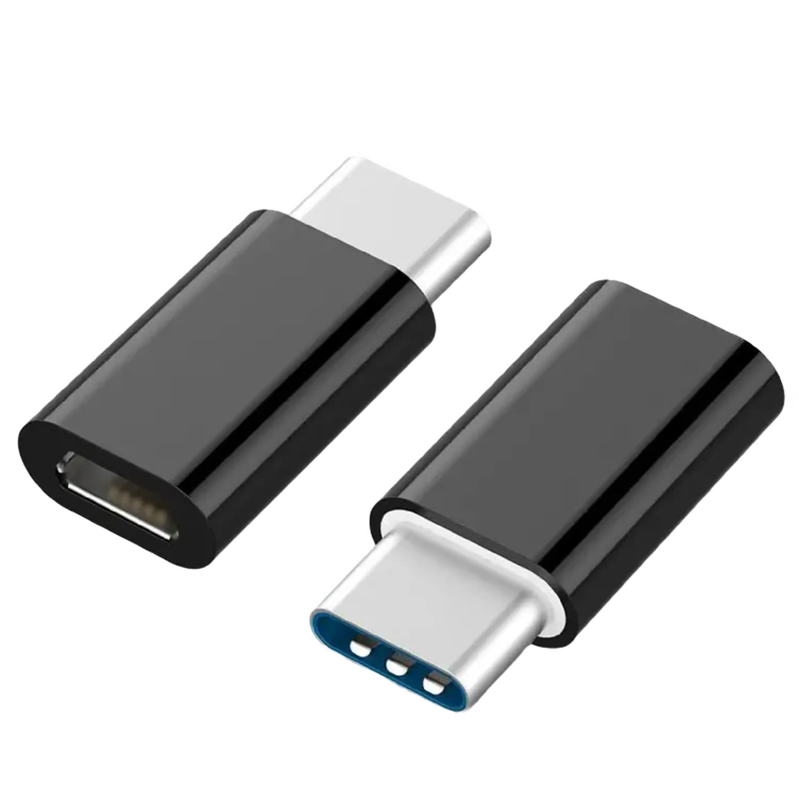 Adaptor Cablexpert A-USB2-CMmF-01, micro-USB (F)/USB Type-C, 0,3m, Negru