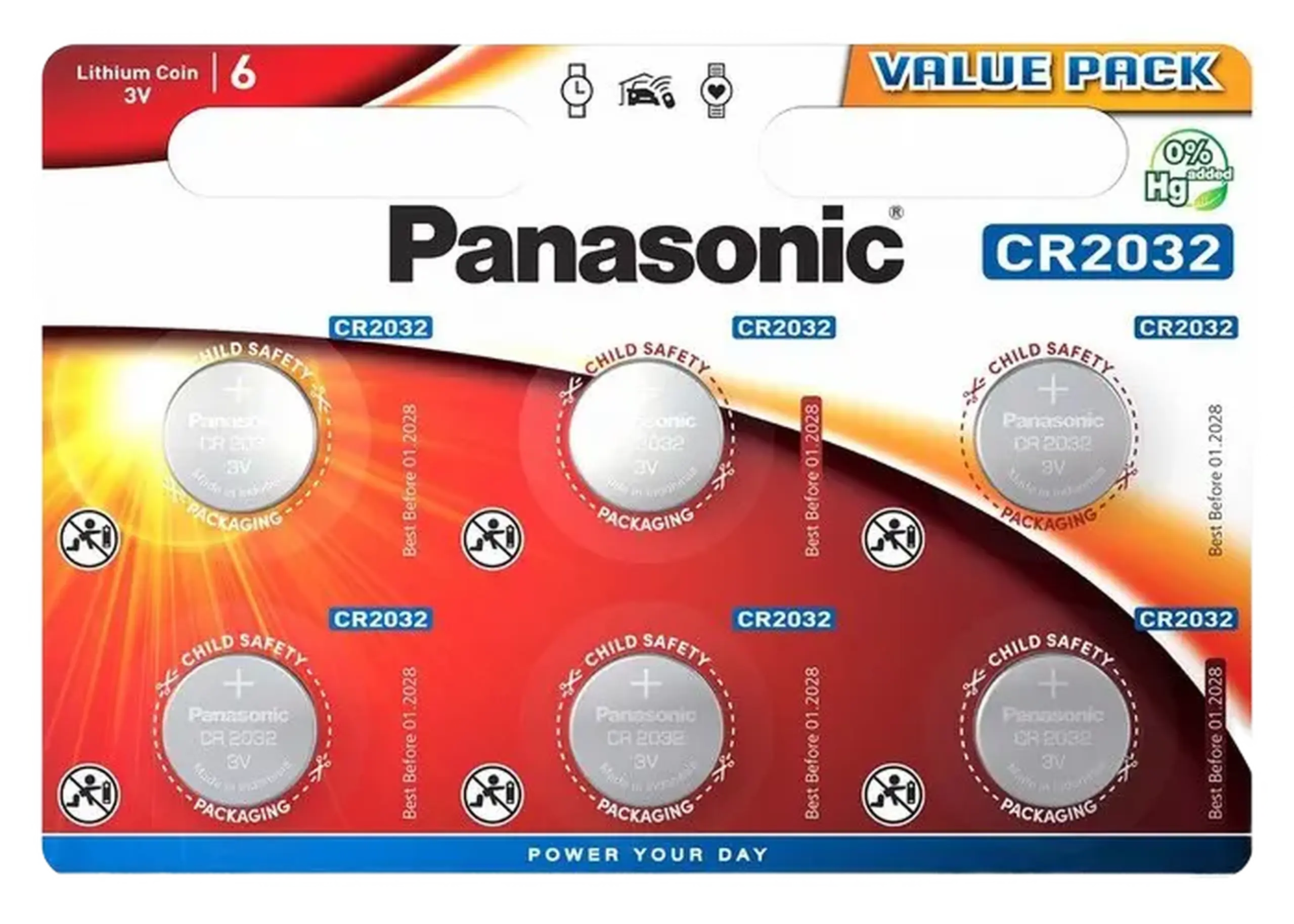 CR2032, Blister*6, Panasonic, CR - 2032EL/6B