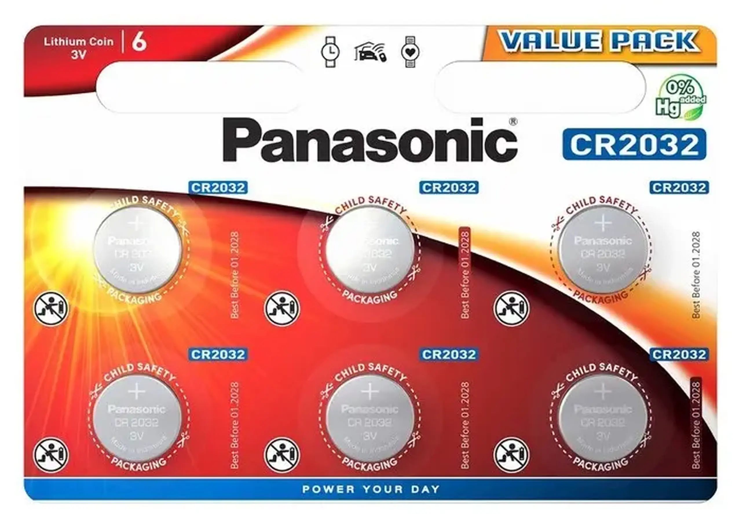 CR2032, Blister*6, Panasonic, CR - 2032EL/6B