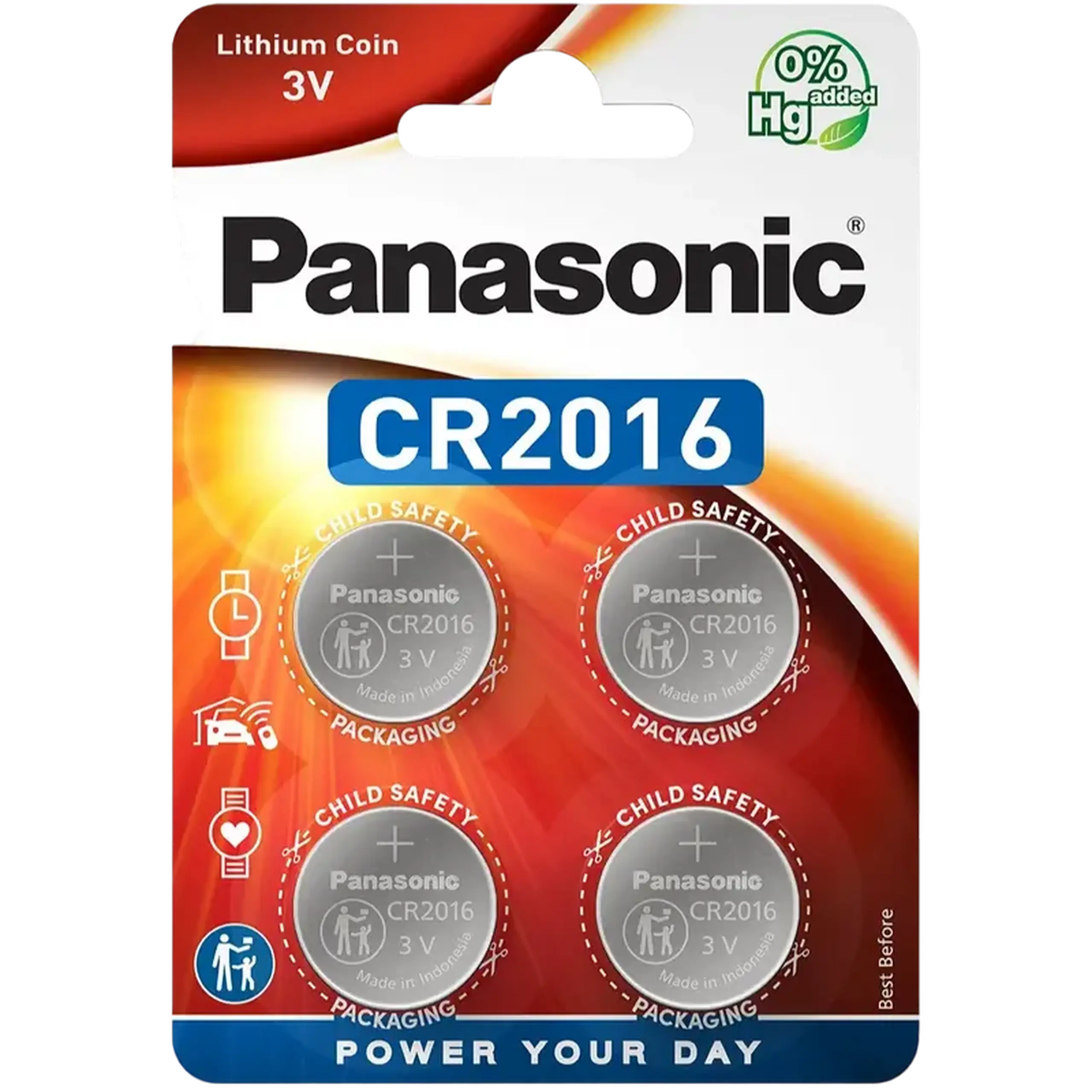 Baterii rotunde Panasonic CR-2016EL, CR2016, 220mAh, 4buc.