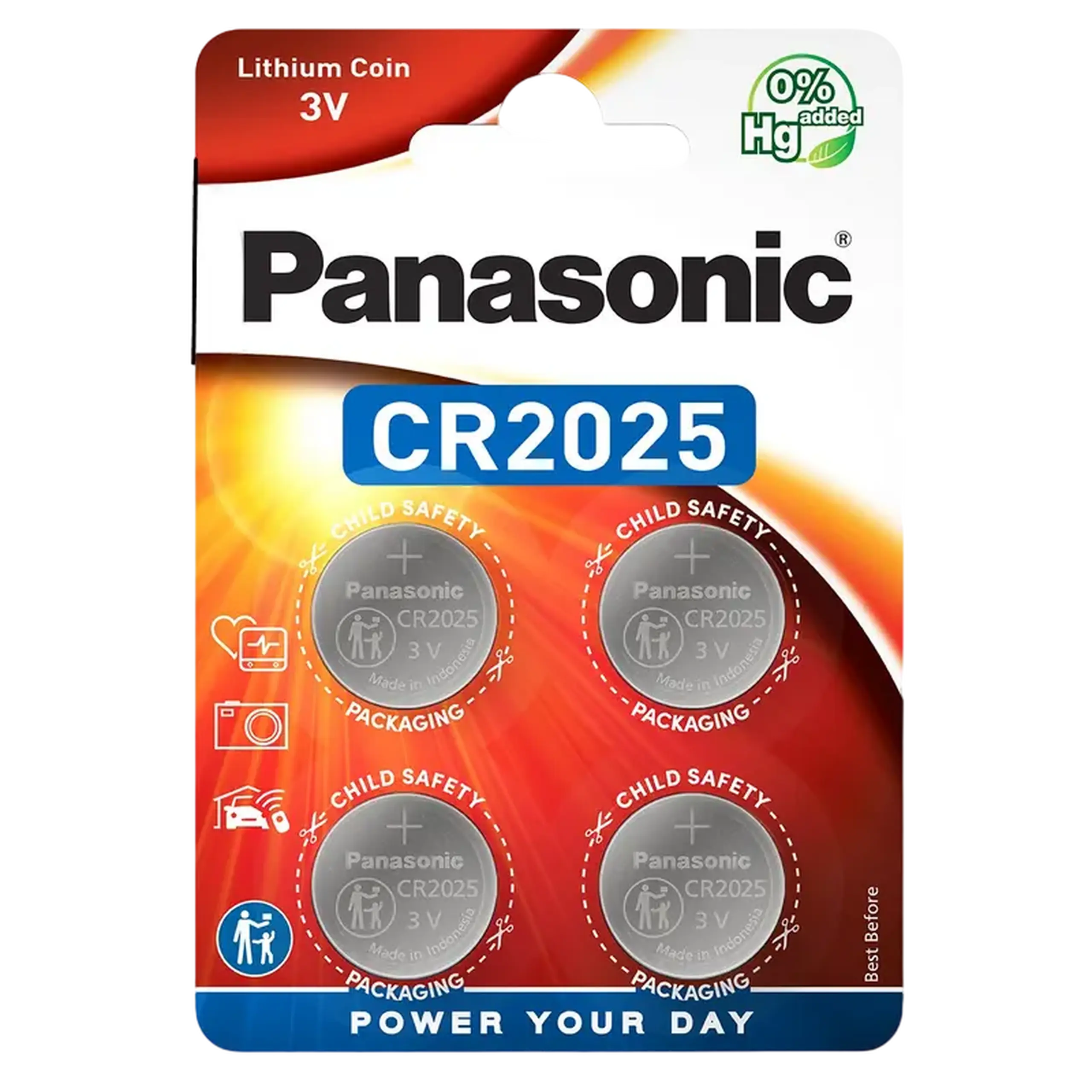 Baterii rotunde Panasonic CR-2025EL, CR2025, 220mAh, 4buc.