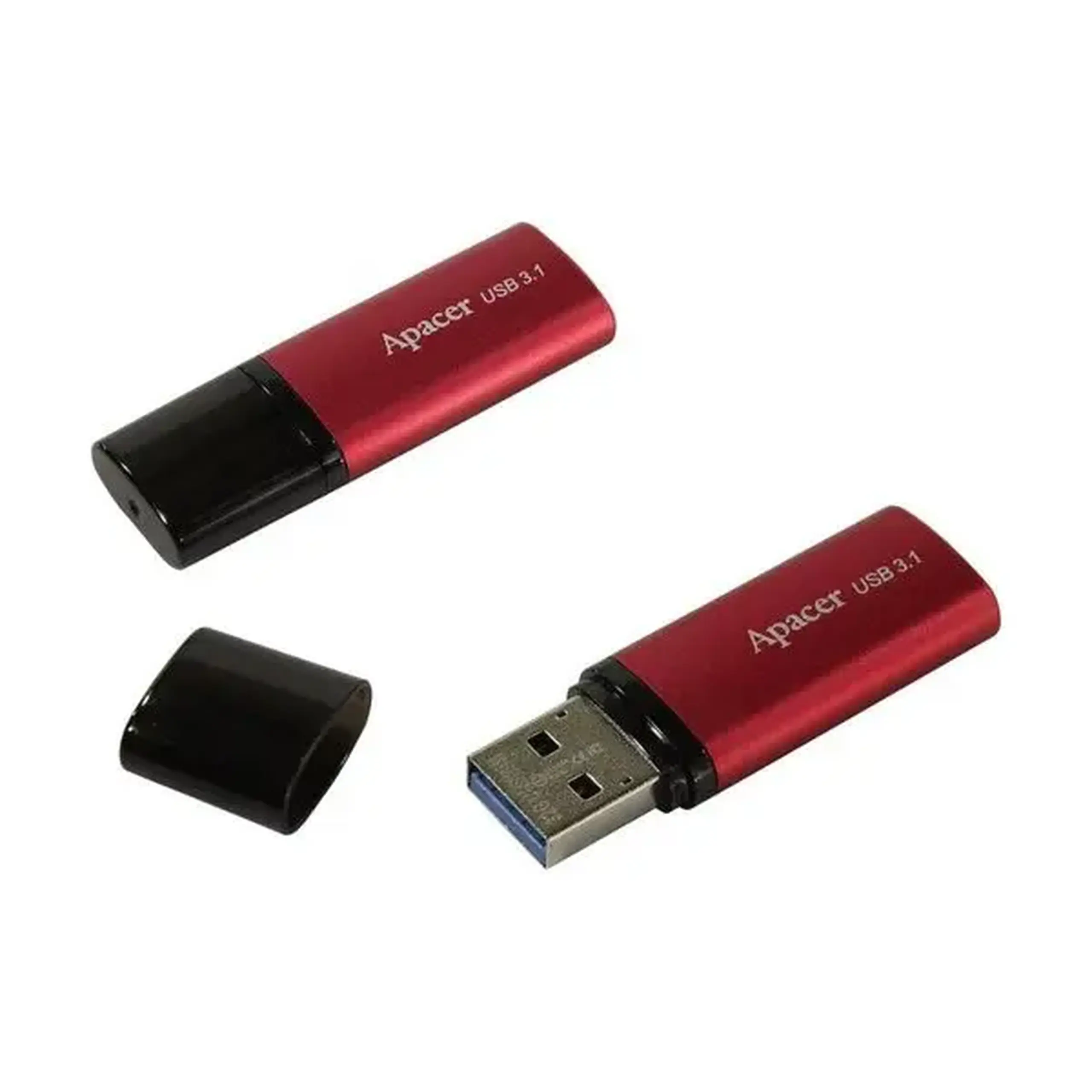 Unitate Flash USB3.1 de 32 GB Apacer „AH25B”, roșu, carcasă metalică mată, capac clasic (AP32GAH25BR - 1)