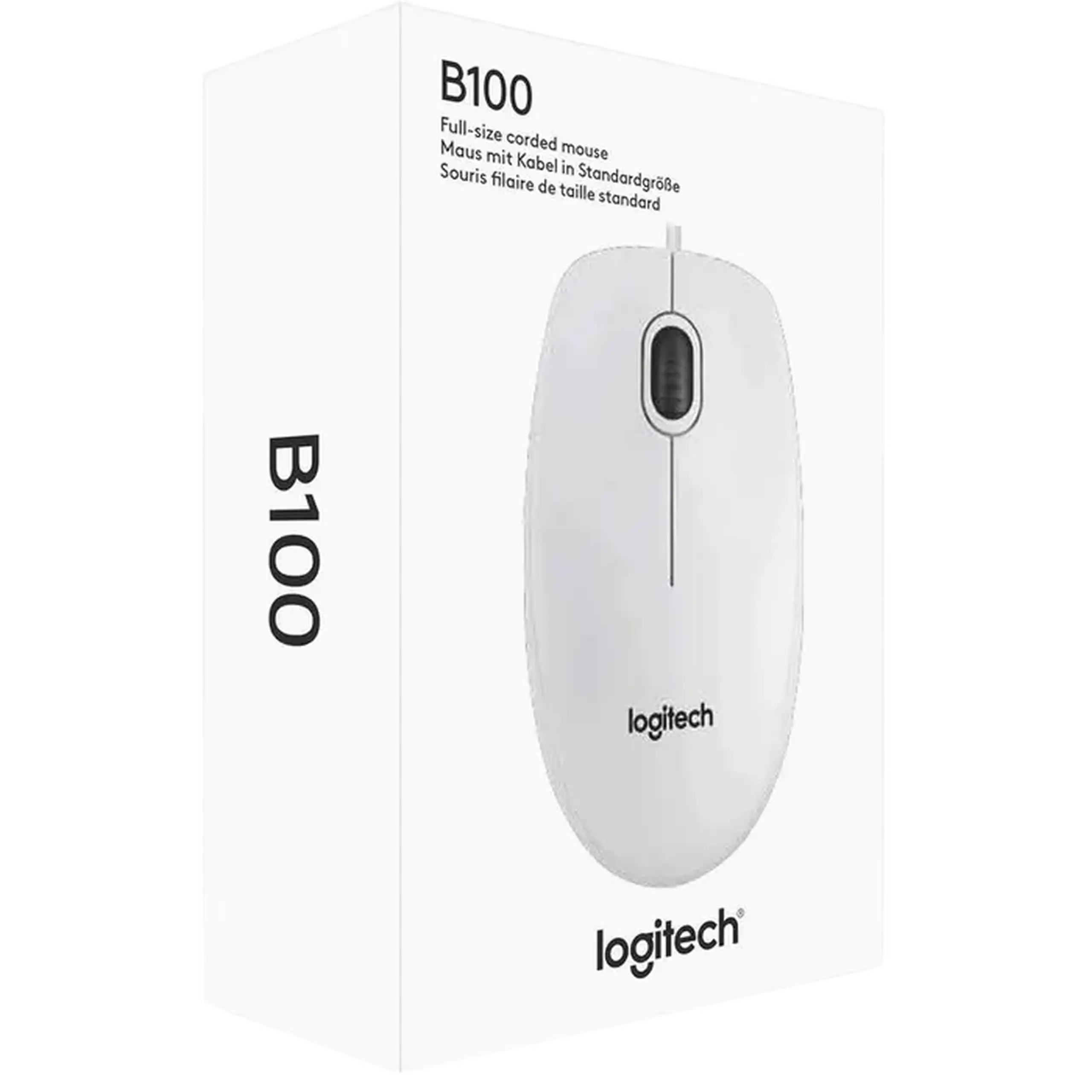 Mouse Logitech B100, Alb