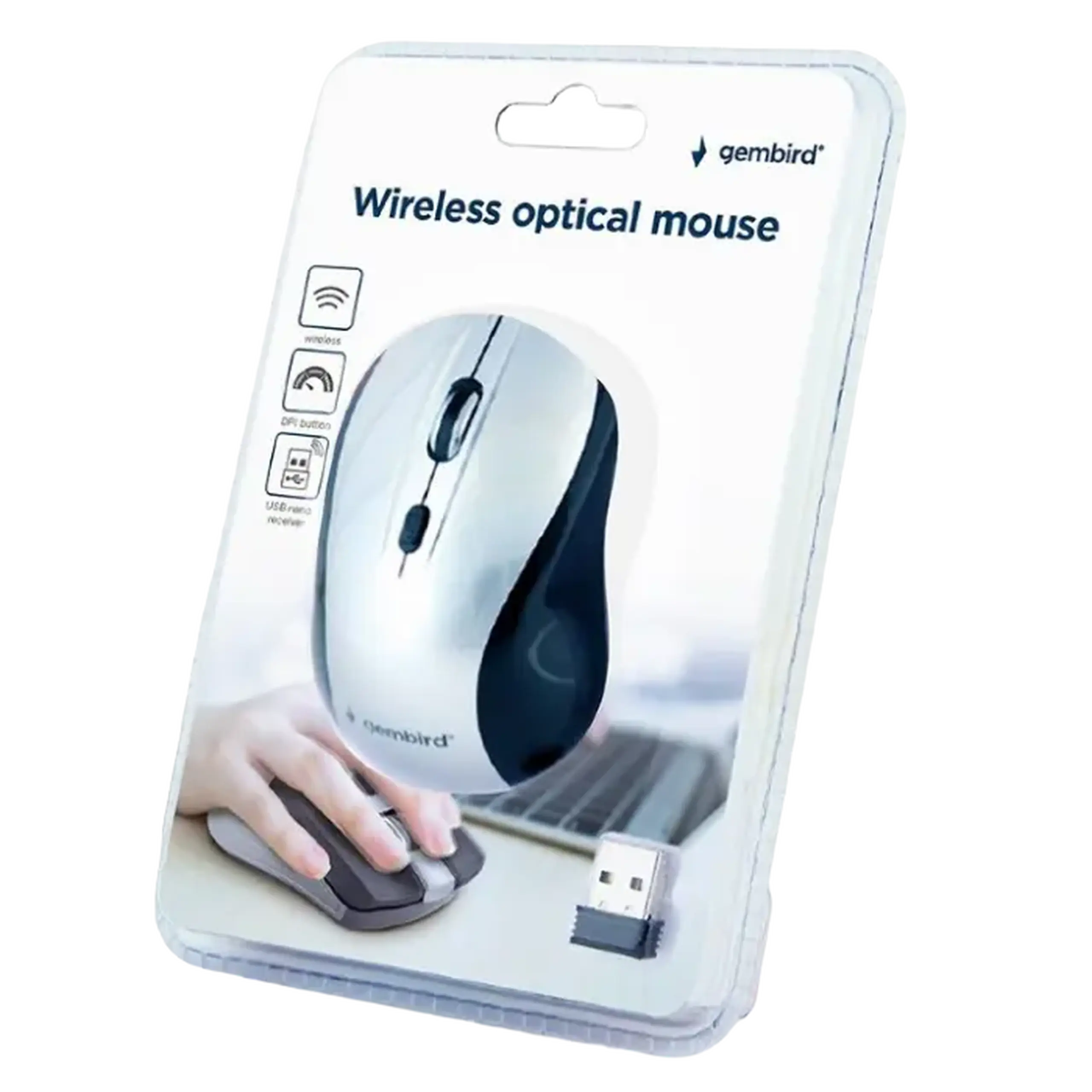 Mouse Wireless Gembird MUSW-4B-02-BS, Negru/Argintiu
