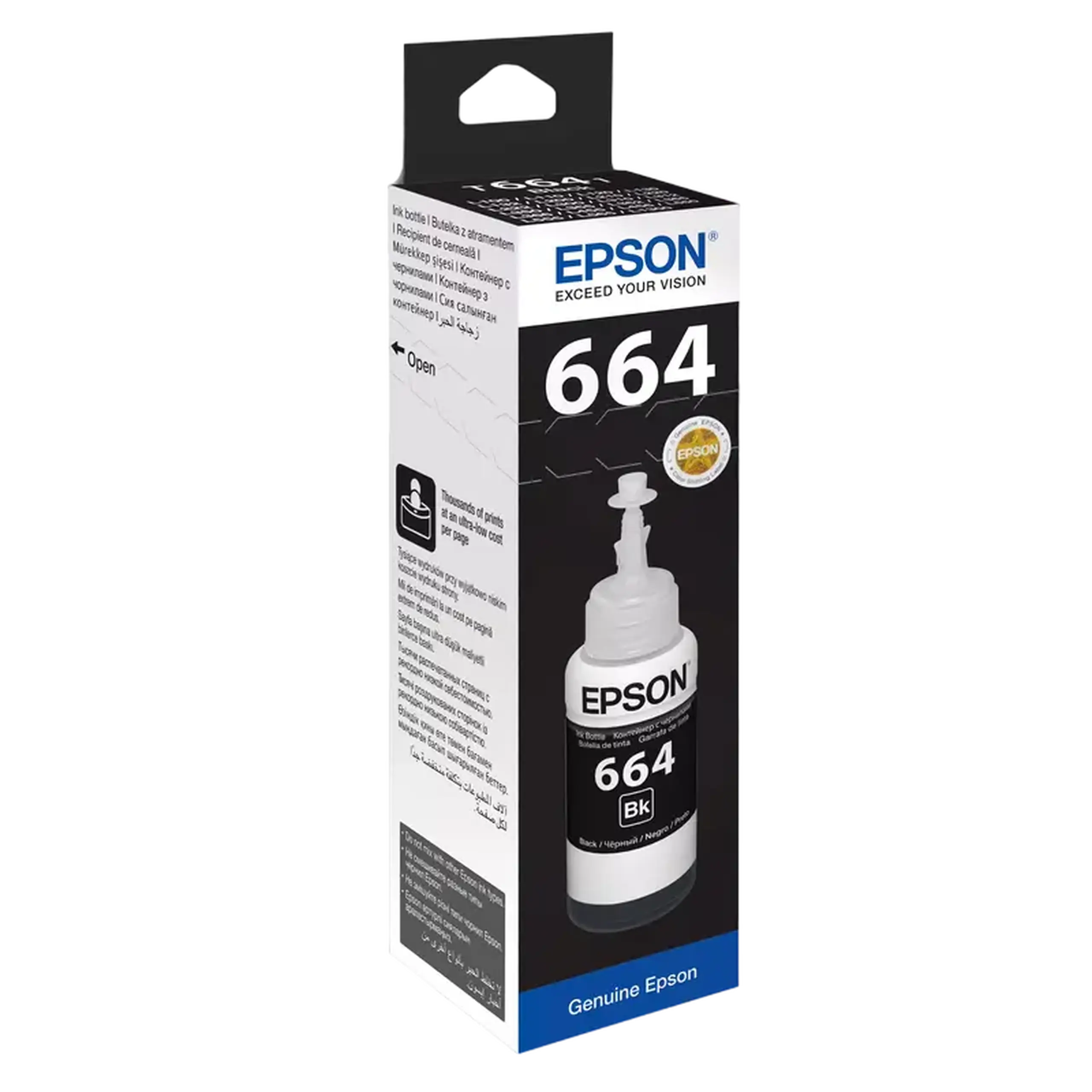 Recipient de cerneală Epson T664, 70ml, Negru