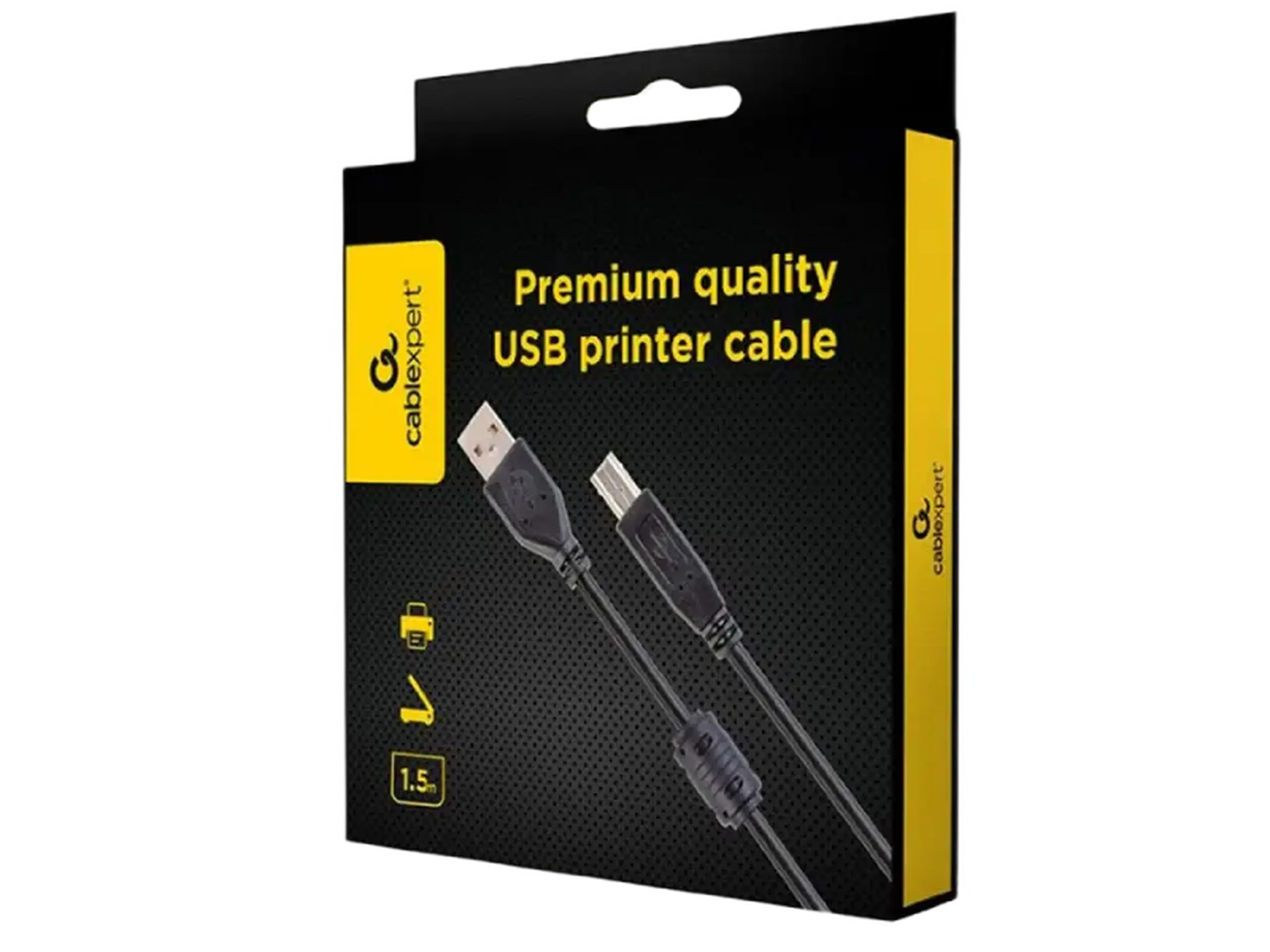 Cablu de date pentru periferice Cablexpert CCFB-USB2-AMBM-1.5M, USB Type-A/USB Type-B, 1,5m, Negru