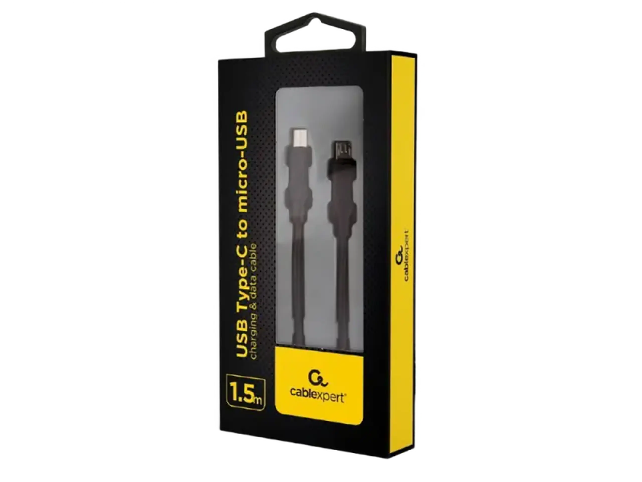 Cablu încărcare și sincronizare Cablexpert CC-USB2-CMMBM-1.5M, USB Type-C/micro-USB, 1,5m, Negru