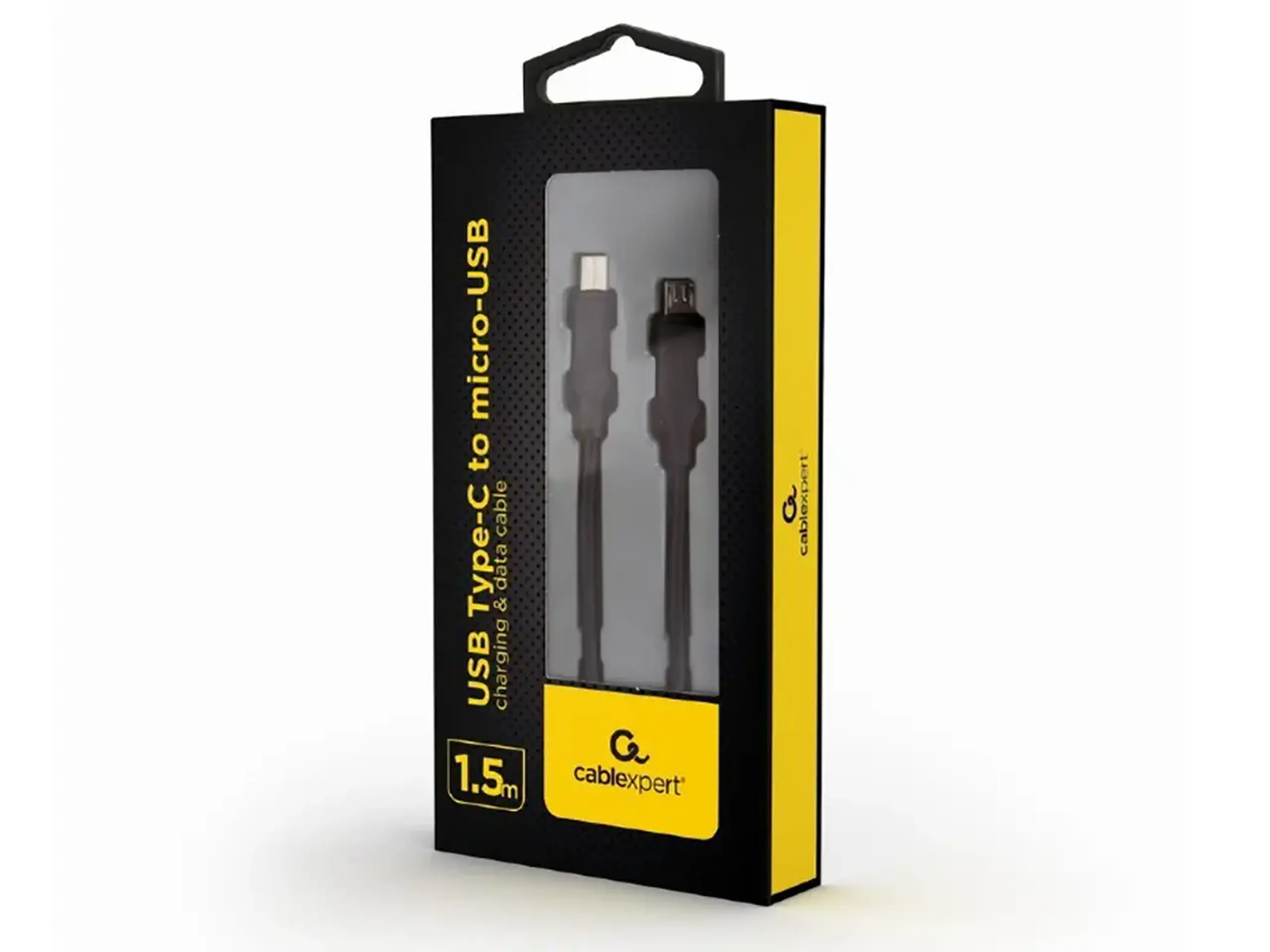Cablu încărcare și sincronizare Cablexpert CC-USB2-CMMBM-1.5M, USB Type-C/micro-USB, 1,5m, Negru