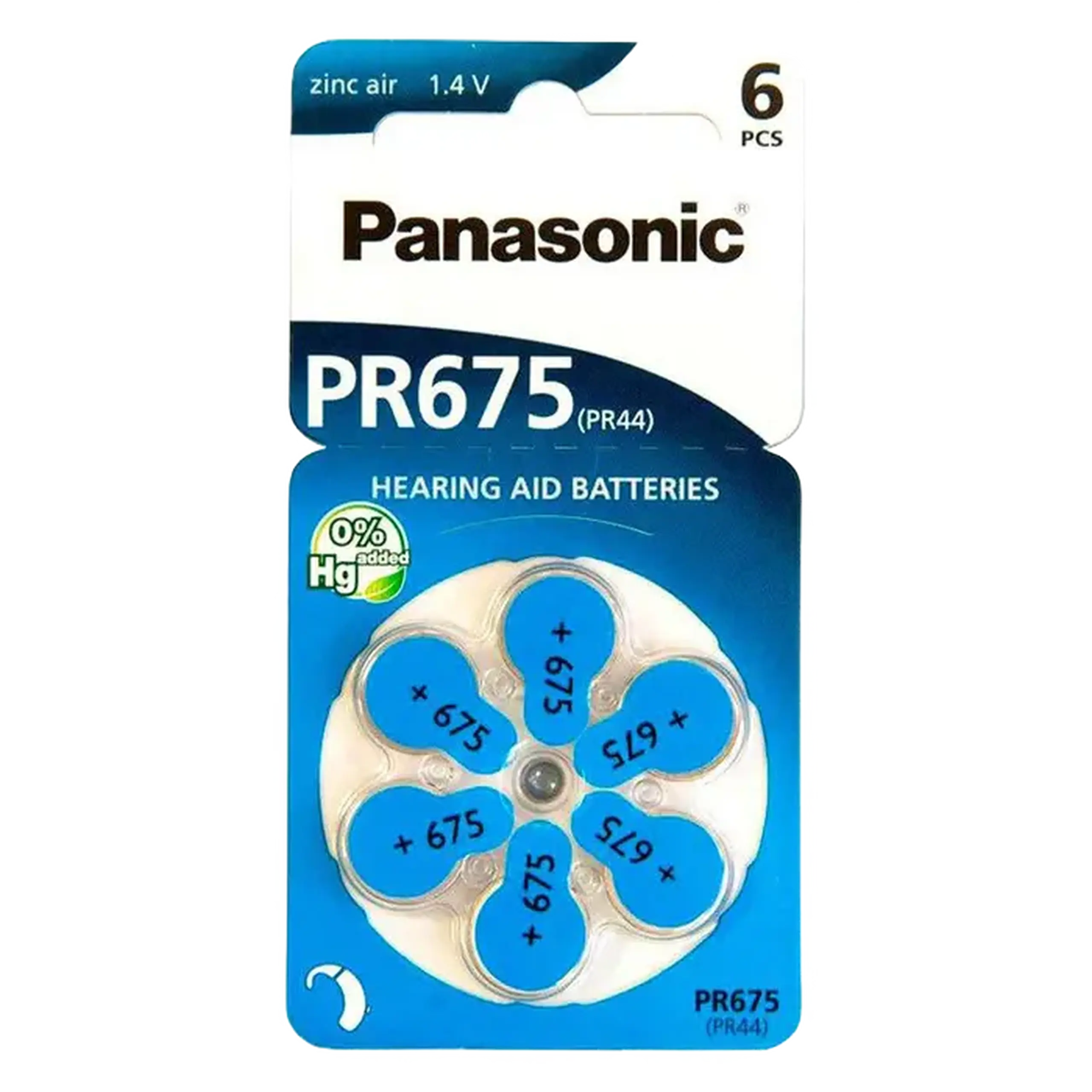 PR675, Blister*6, Panasonic, PR - 675H/6LB (PR44), 5,4x11,6mm, 605mAh