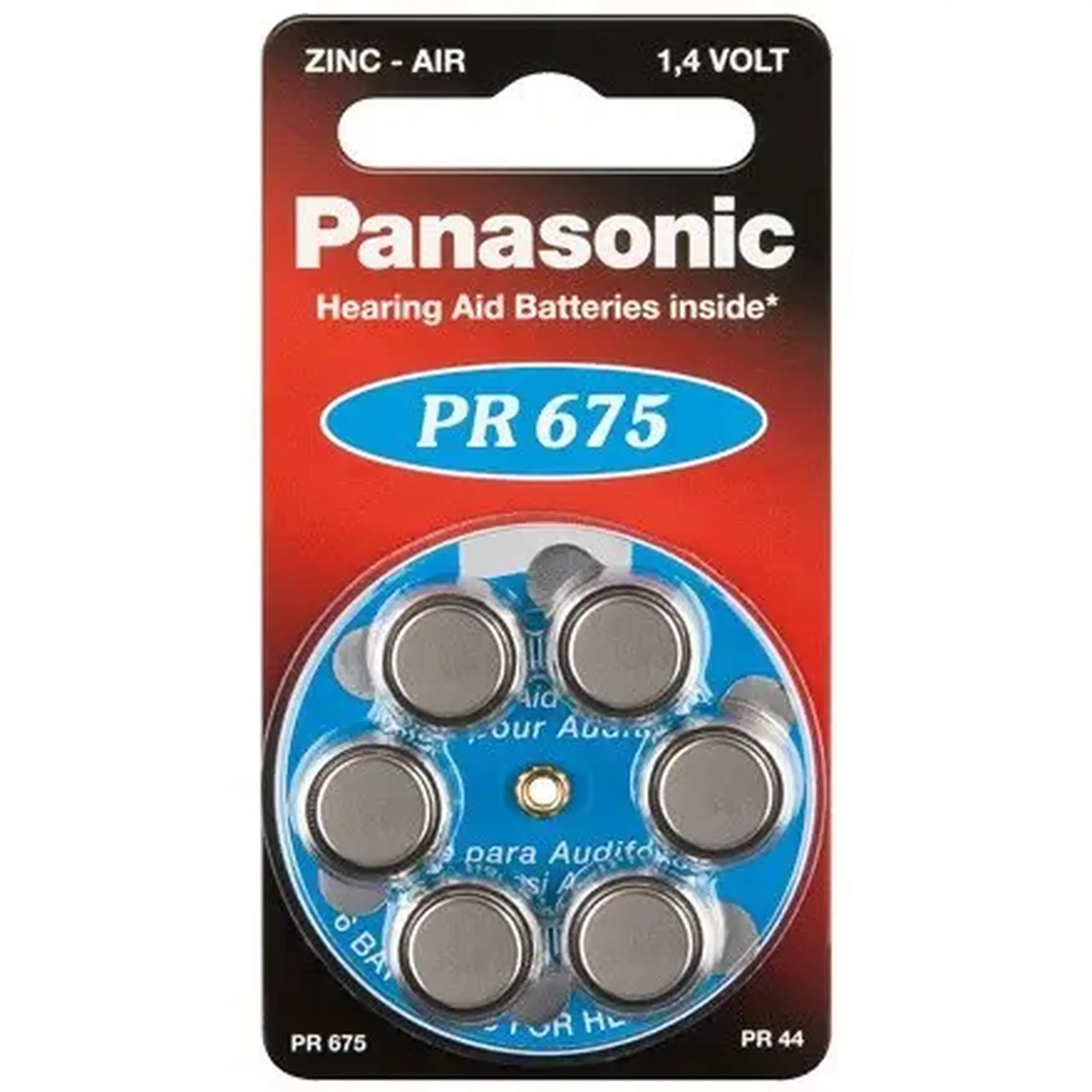 PR675, Blister*6, Panasonic, PR - 675H/6LB (PR44), 5,4x11,6mm, 605mAh