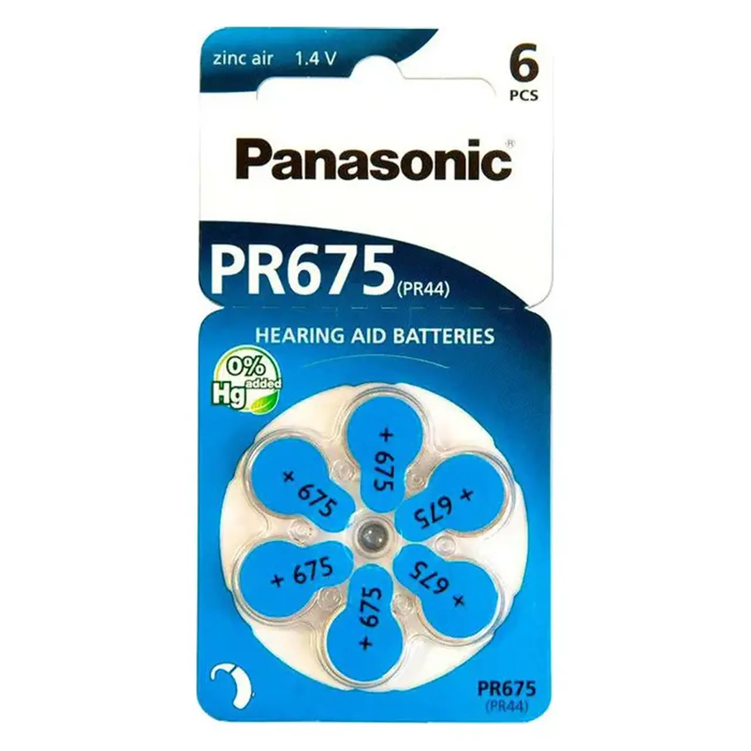 PR675, Blister*6, Panasonic, PR - 675H/6LB (PR44), 5,4x11,6mm, 605mAh