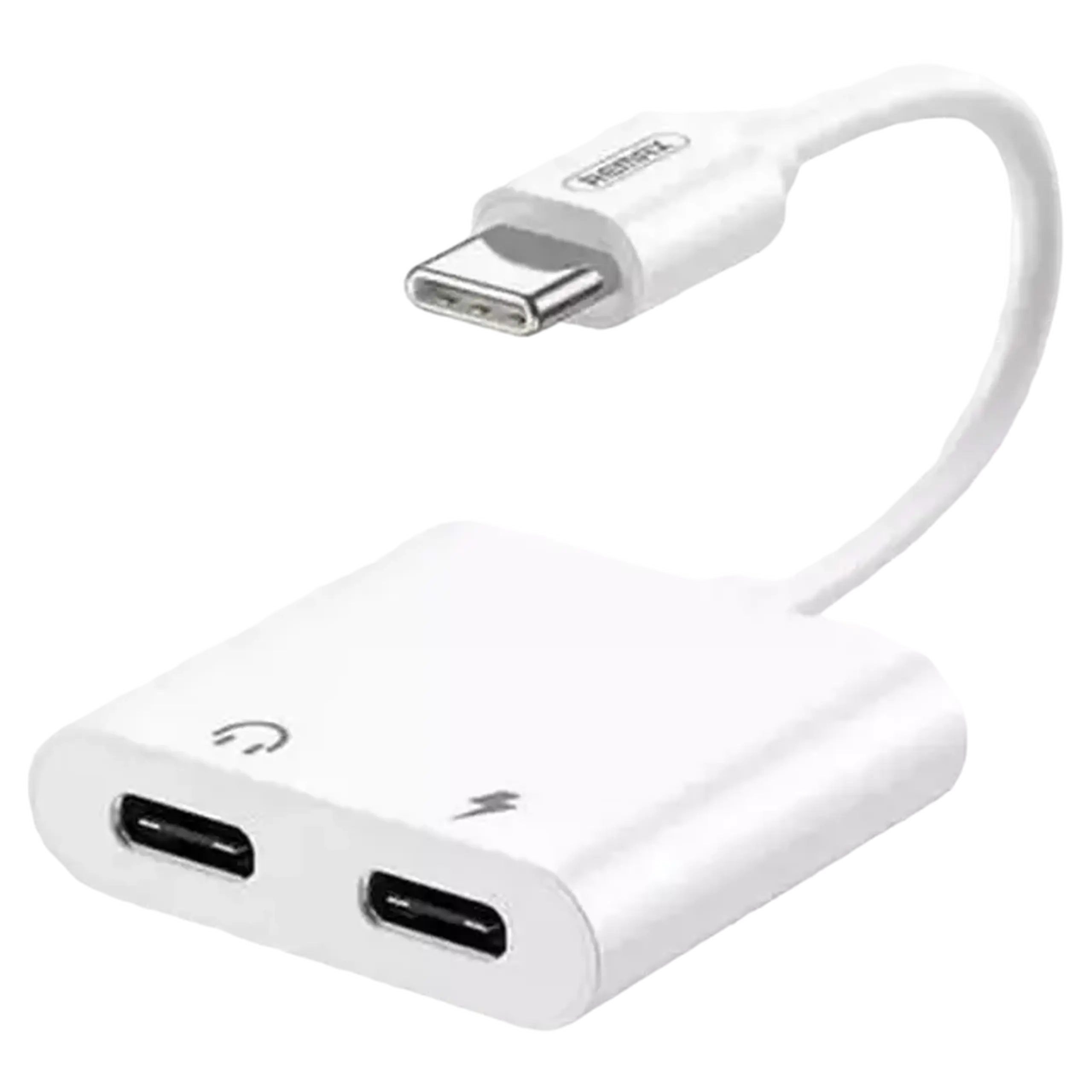 Audio Adaptor Remax RL-LA11a, USB Type-C/USB Type-C, 0,12m, Alb