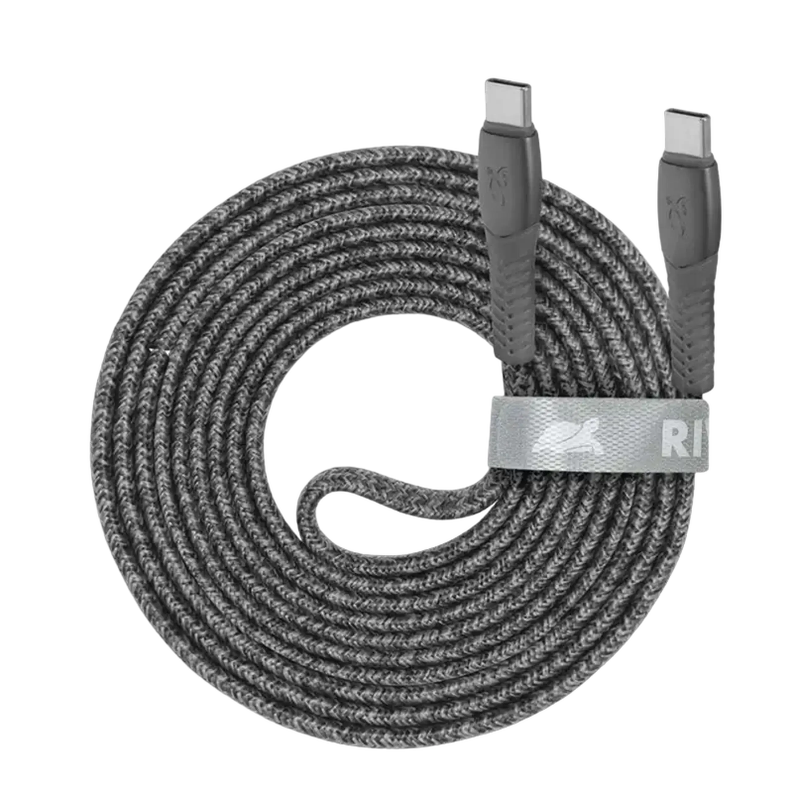 Cablu de încărcare și date Rivacase PS6105, USB Type-C/USB Type-C, 2,1m, Gri