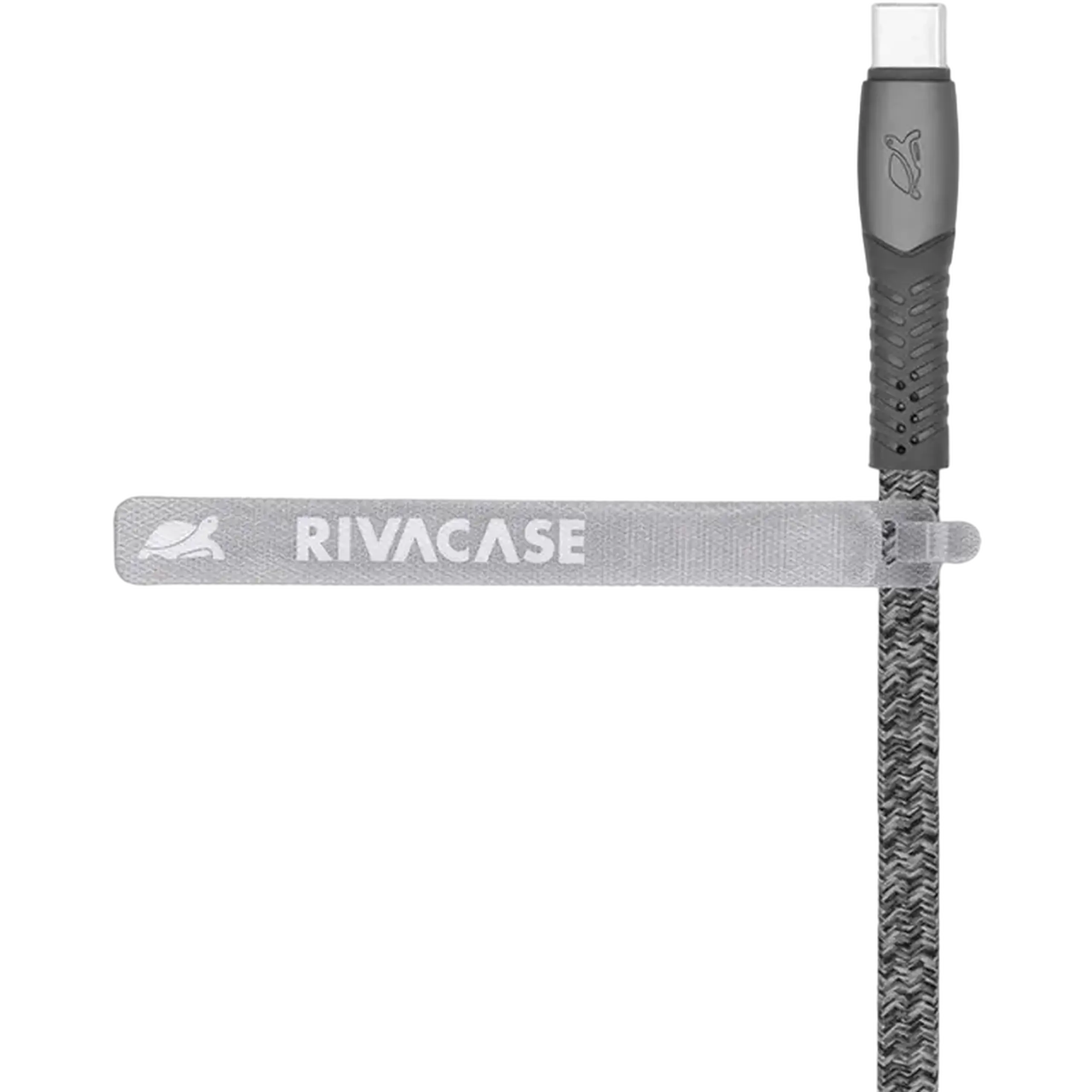 Cablu de încărcare și date Rivacase PS6105, USB Type-C/USB Type-C, 2,1m, Gri