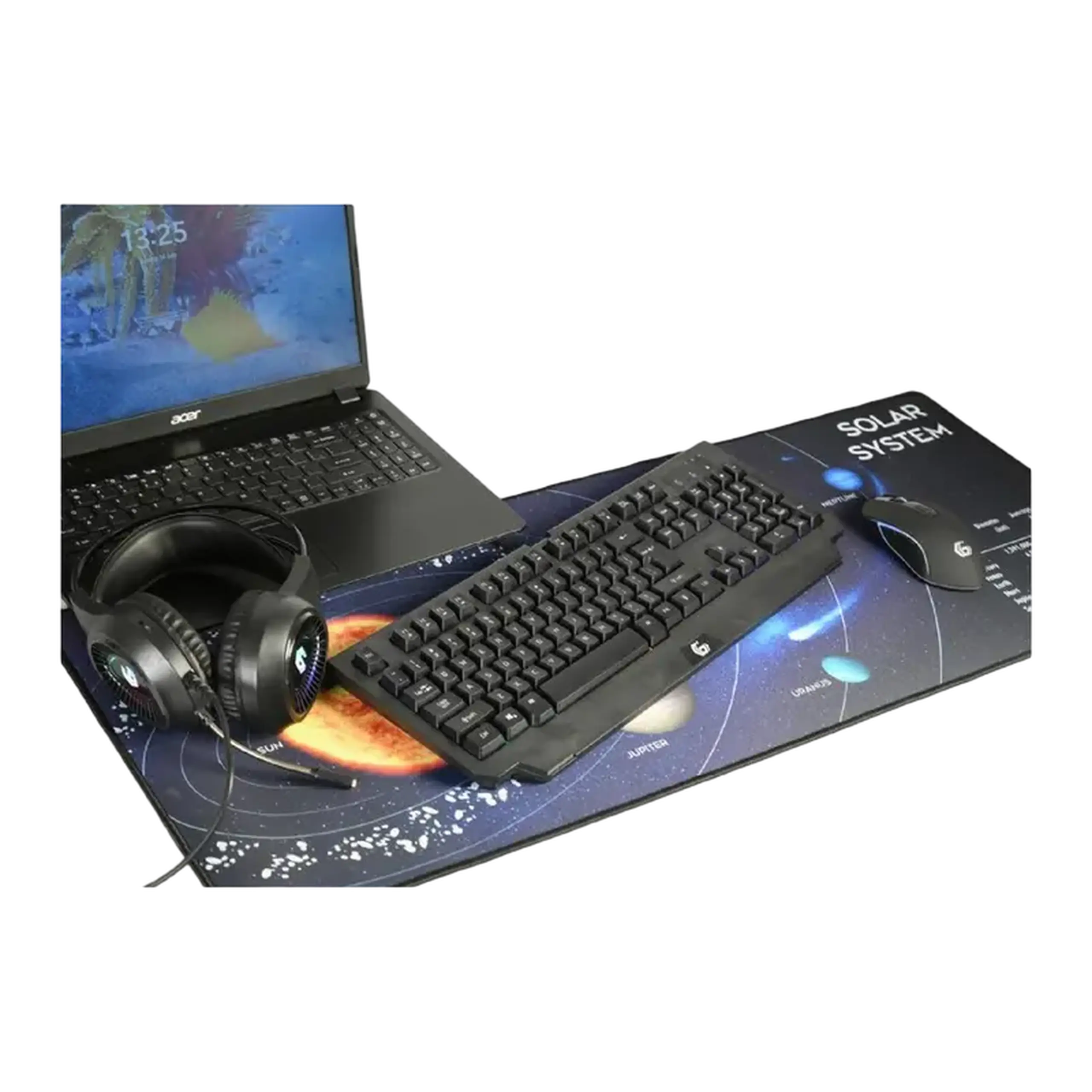 Mouse Pad pentru jocuri Gembird MP-SOLARSYSTEM-XL-01, Large, Negru
