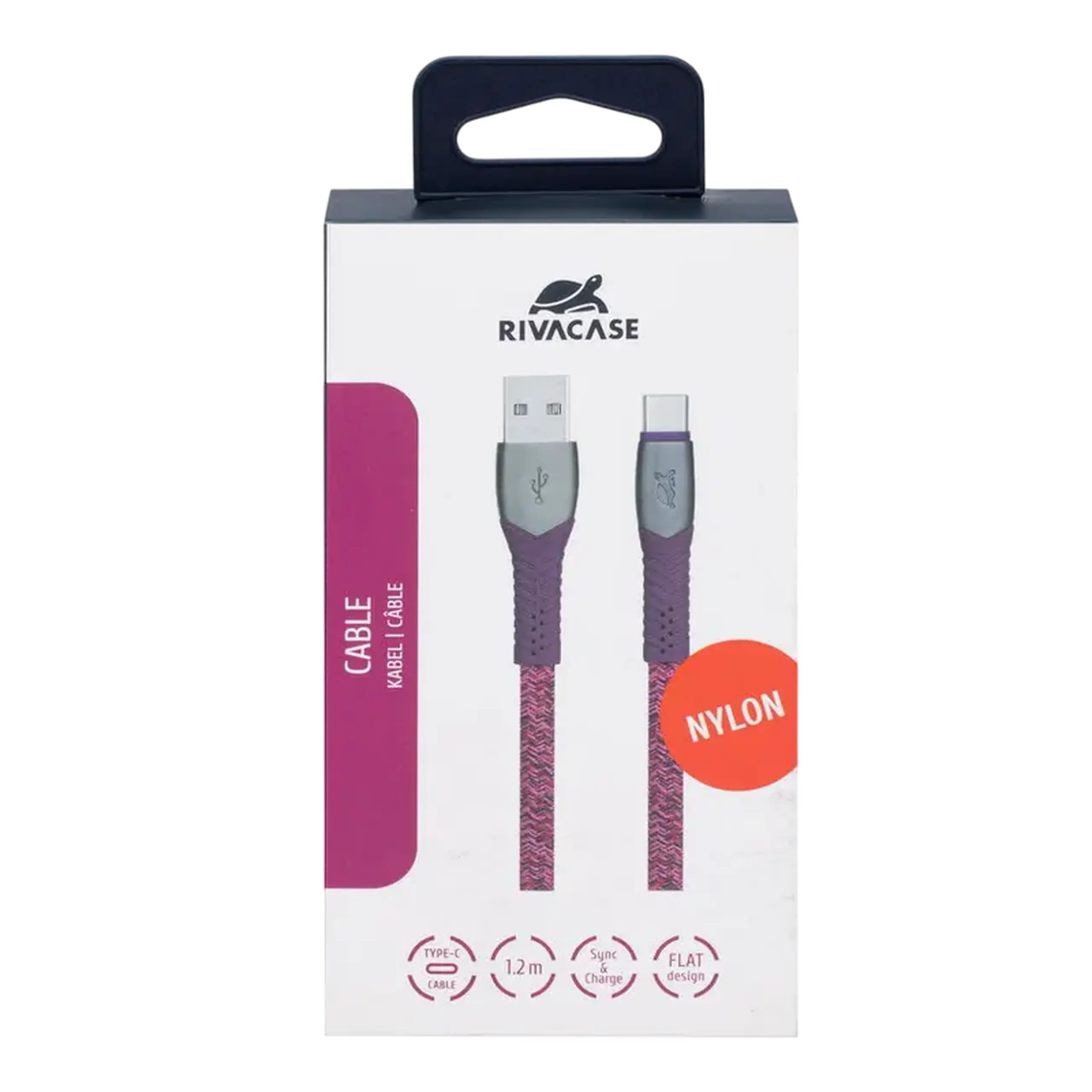 Cablu încărcare și sincronizare Rivacase PS6102 RD12, USB Type-A/USB Type-C, 1,2m, Roșu