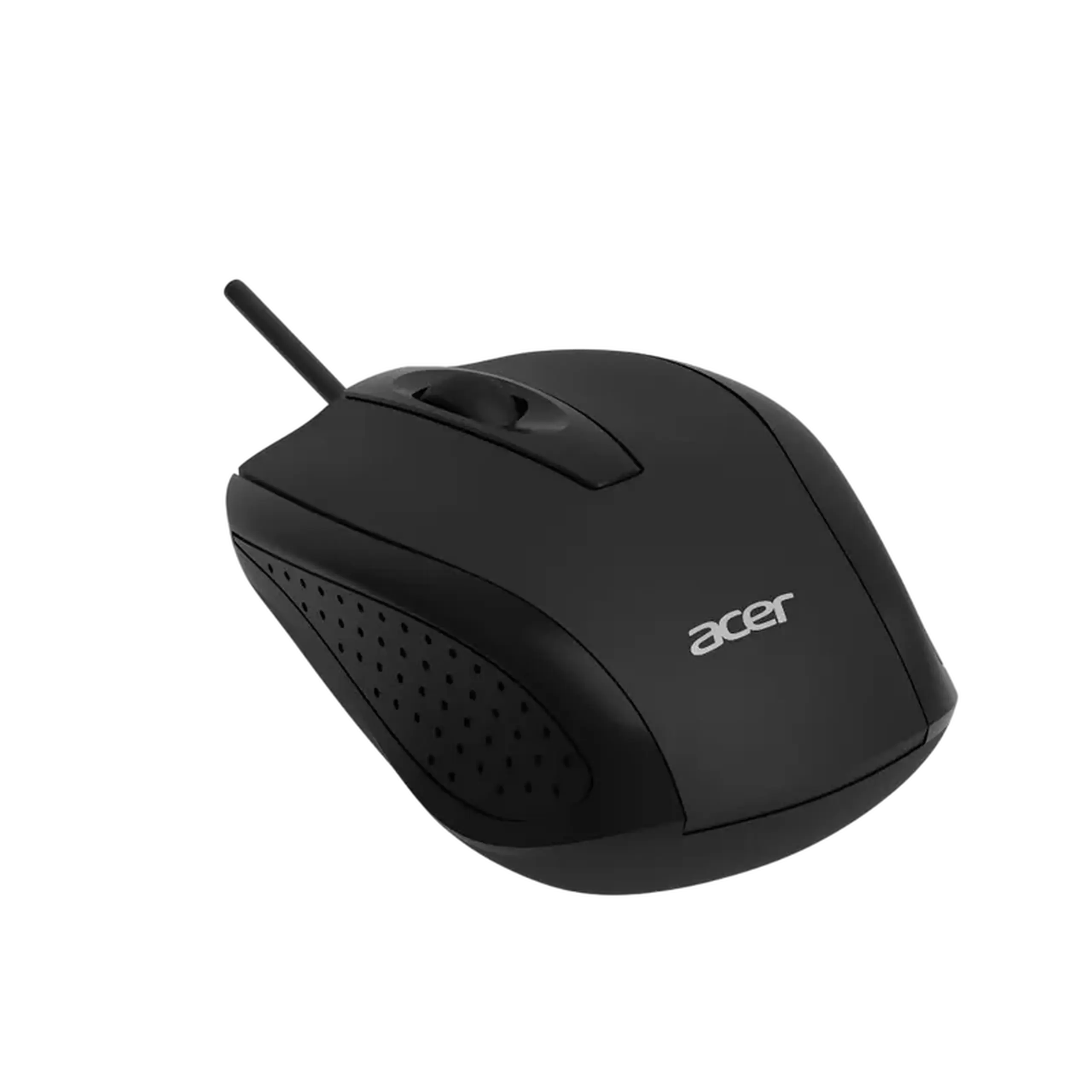 Mouse Acer cu fir optic, 1200 dpi, 3 butoane, Ambidextru, 1,5 m, USB, Negru