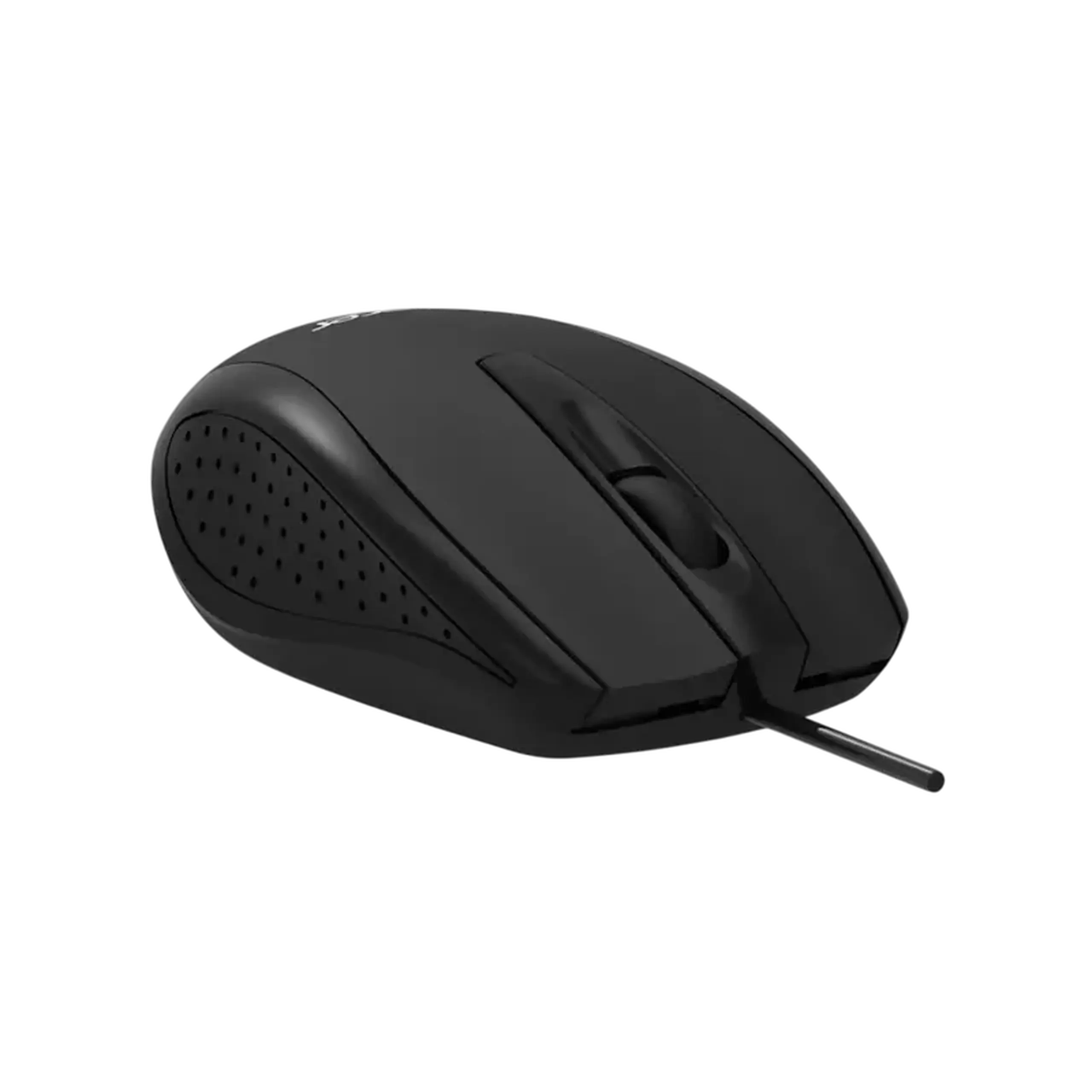 Mouse Acer cu fir optic, 1200 dpi, 3 butoane, Ambidextru, 1,5 m, USB, Negru