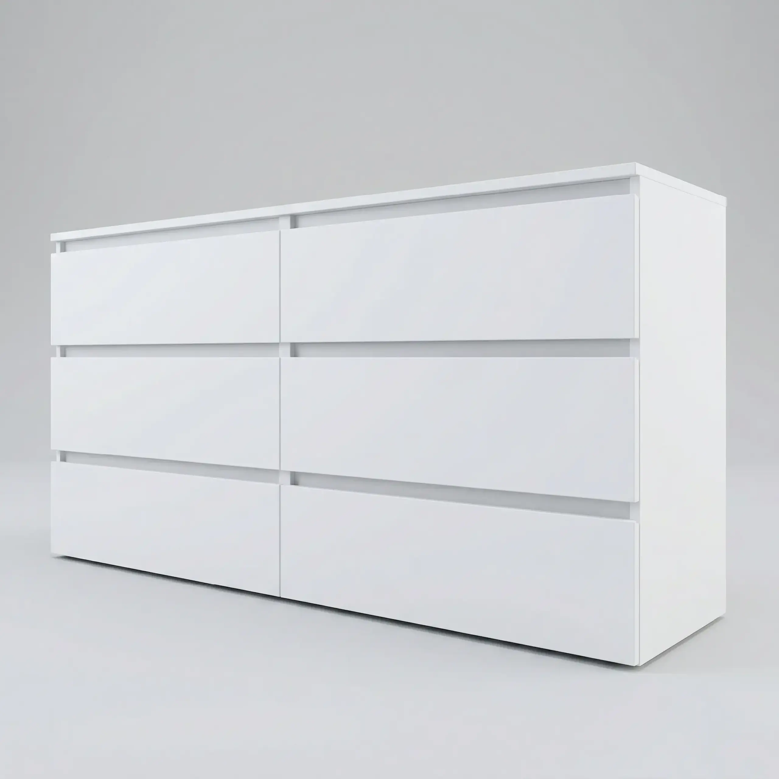 Comoda 4home Ideea K, 76x180x42 cm, 6 sertare, Nimfea Alba/Nimfea Alba