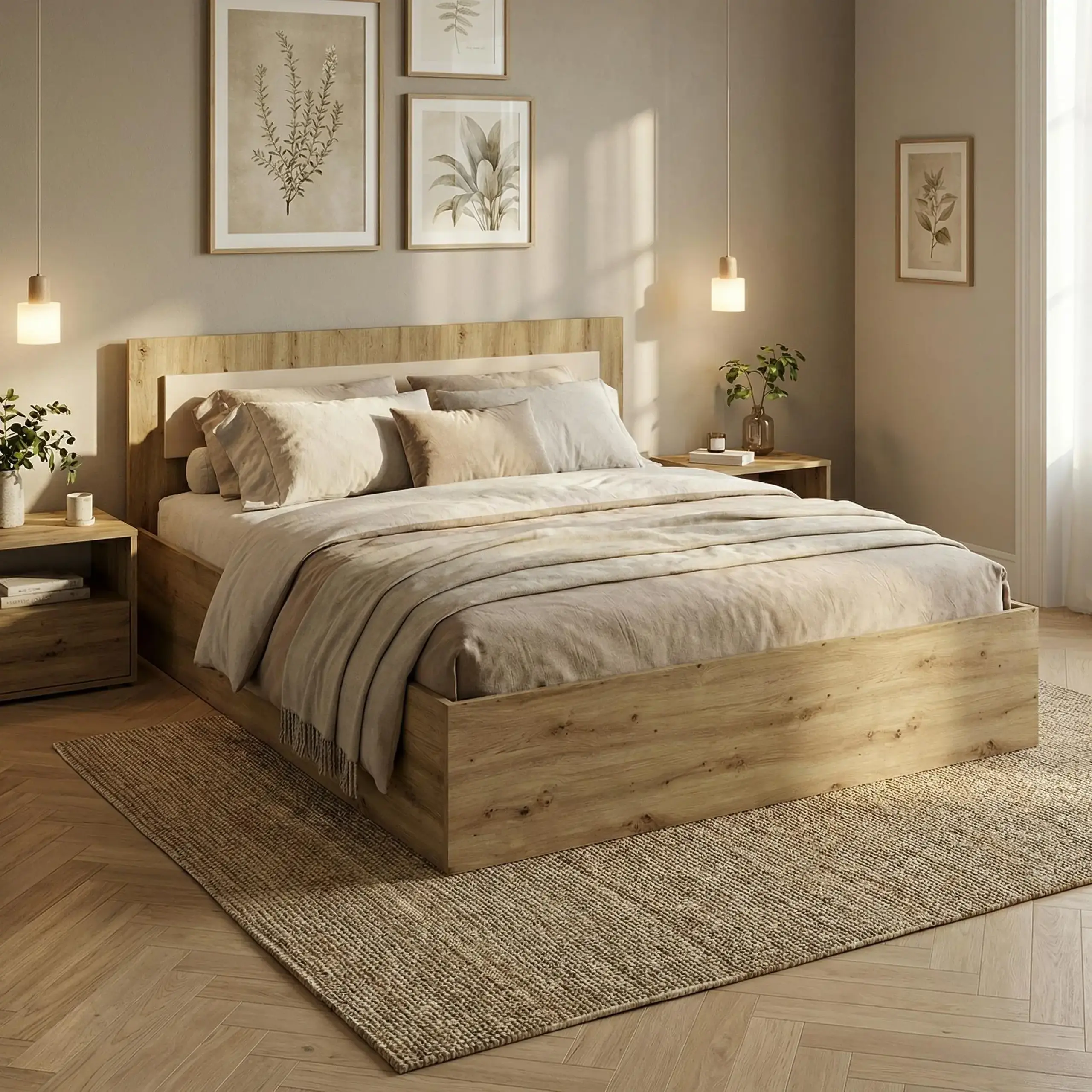 Pat 4home Viva, 160x200 cm, Stejar Craft Auriu/Satin