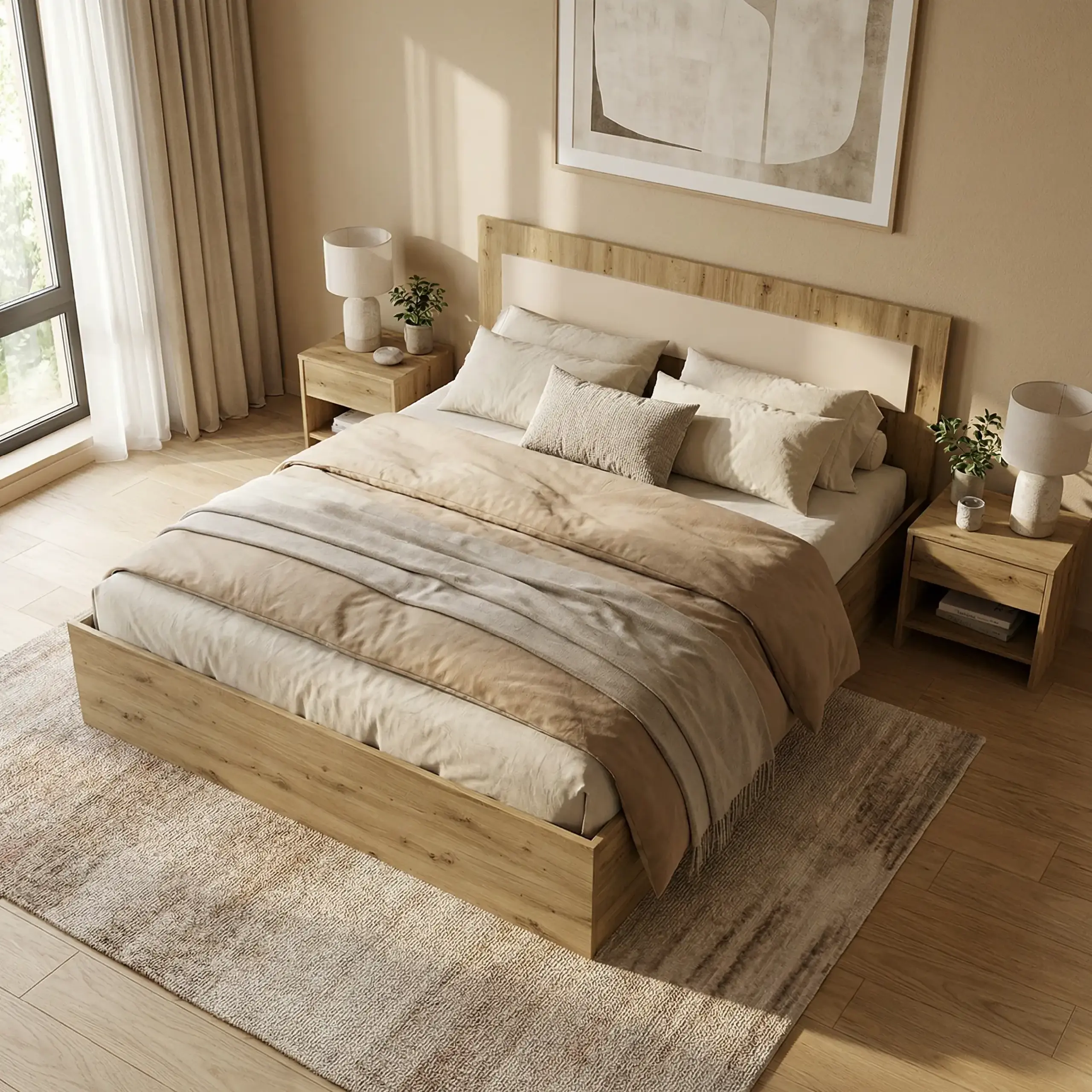Pat 4home Viva, 160x200 cm, Stejar Craft Auriu/Satin