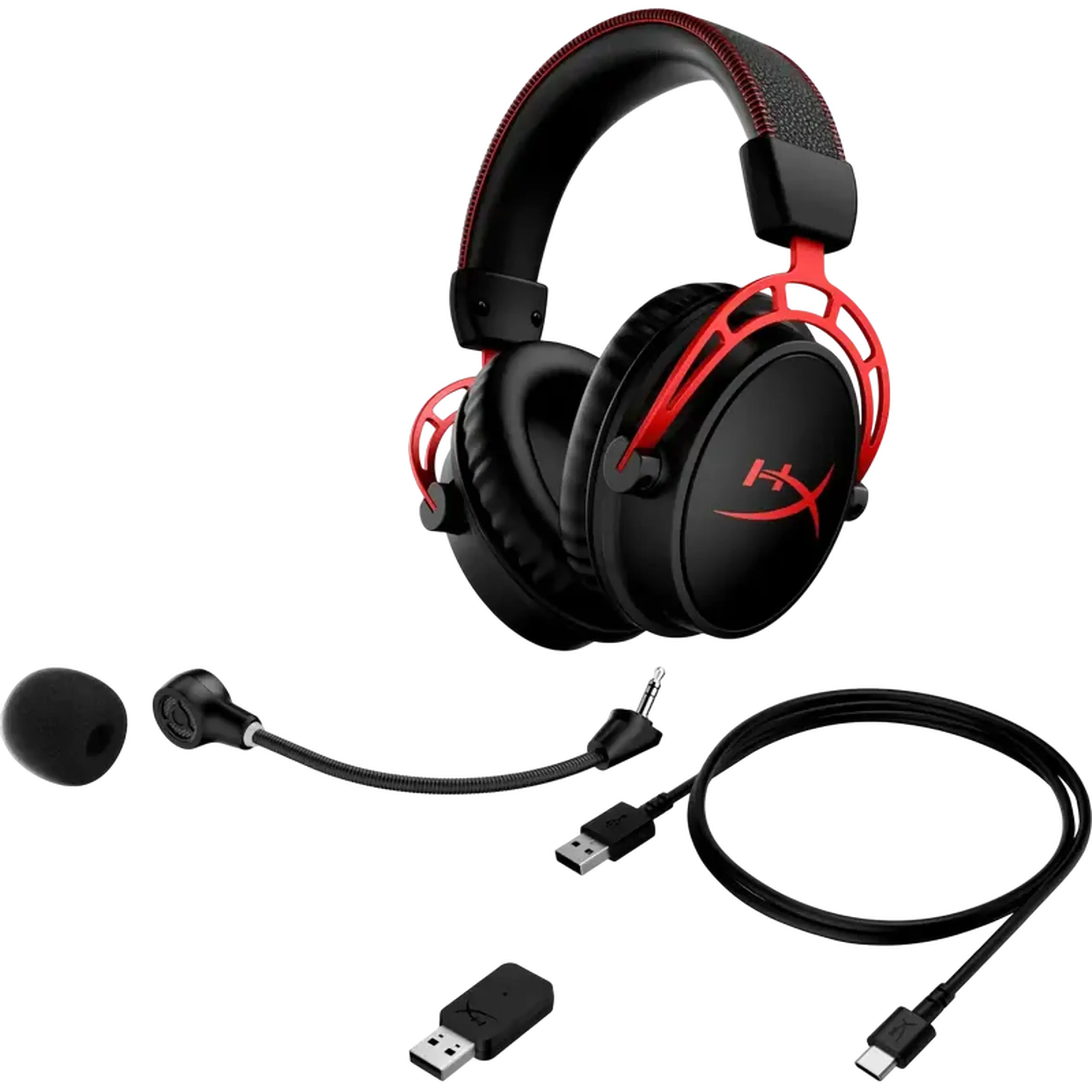 Căști gaming HyperX Cloud Alpha Wireless, Fără fir, Negru/Rosu