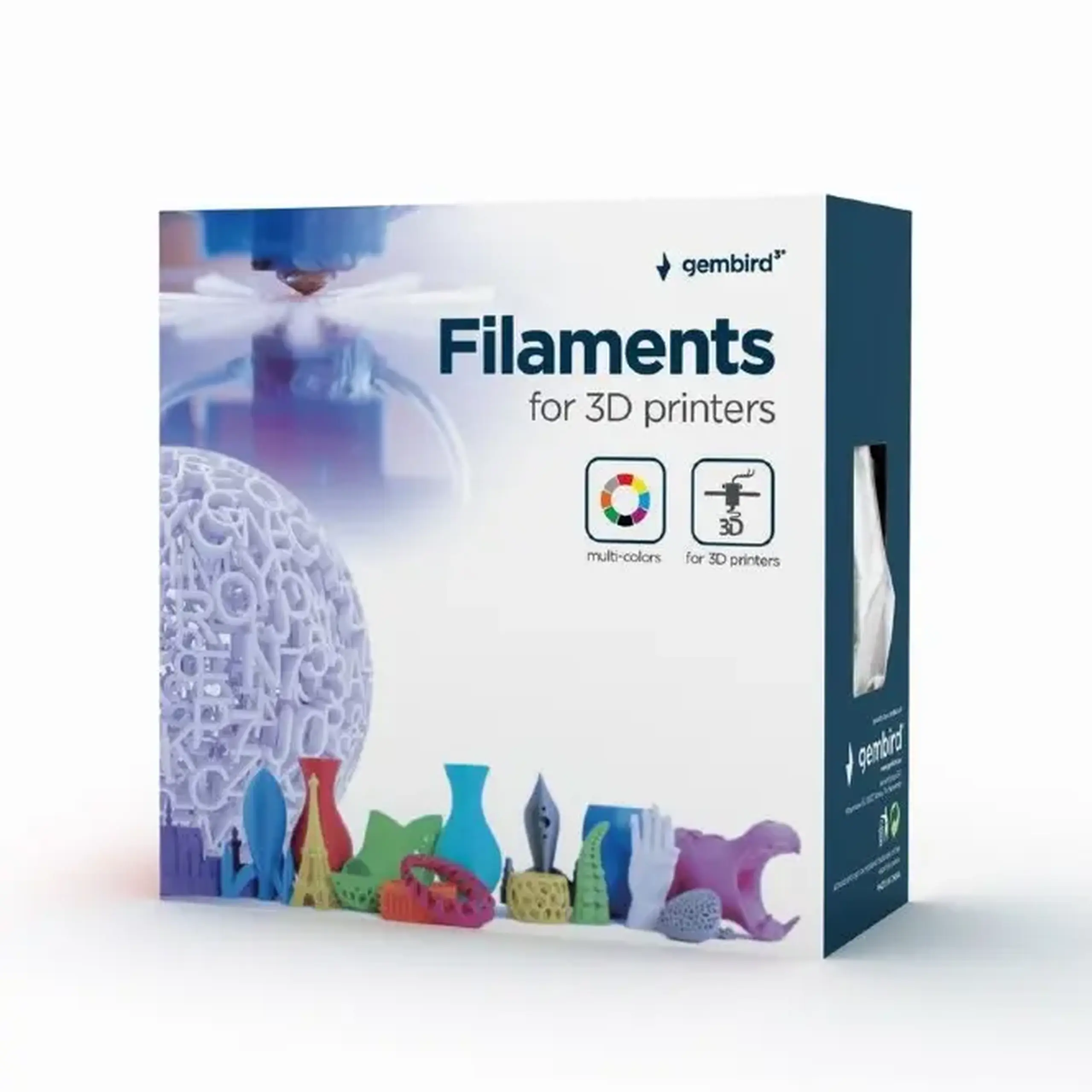 Filament pentru imprimantă 3D Gembird 3DP-ABS1.75-01-BK, ABS, Negru, 1.75 mm, 1 kg