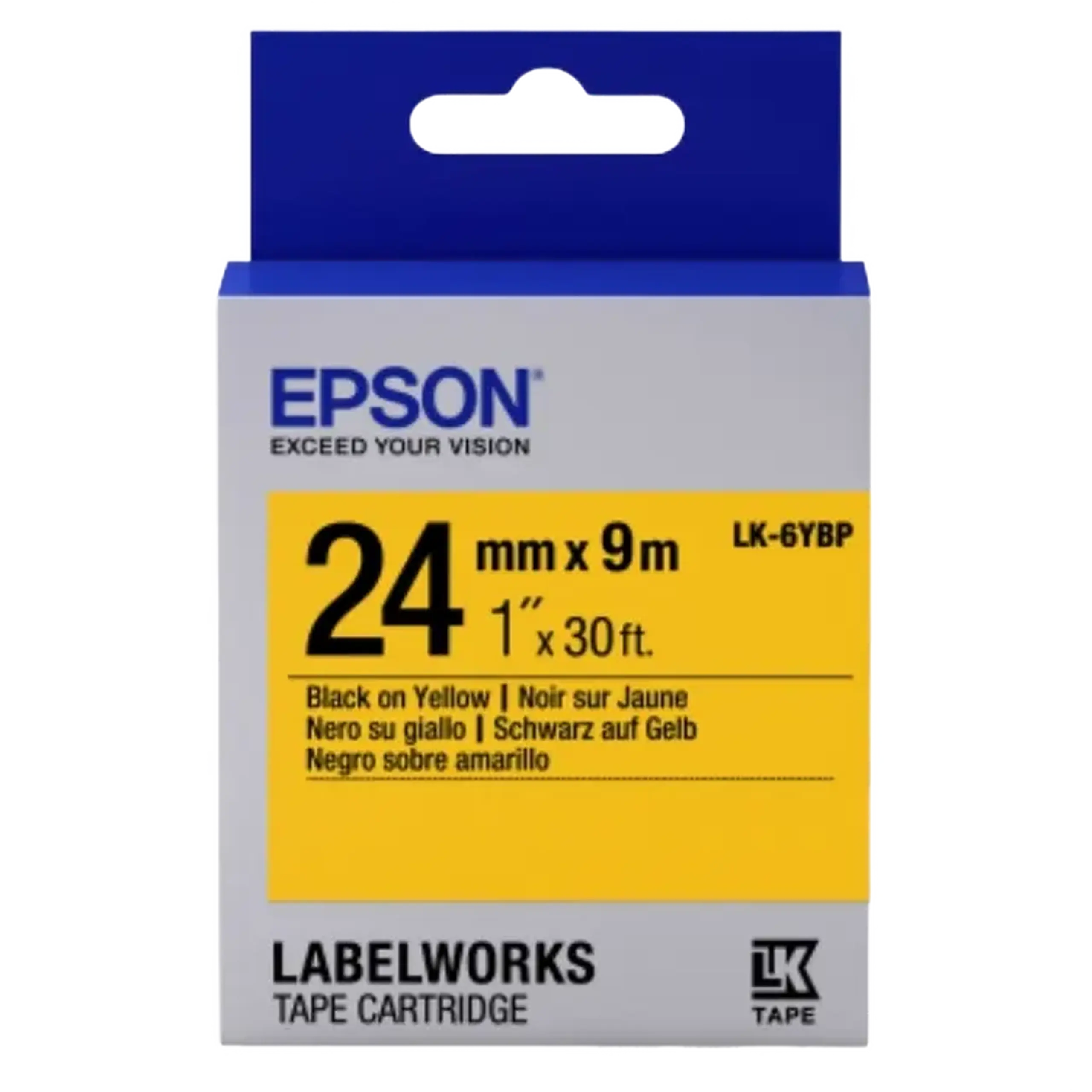 Cartuş de bandă Epson LK-6YBP, 24 mm x 9 m