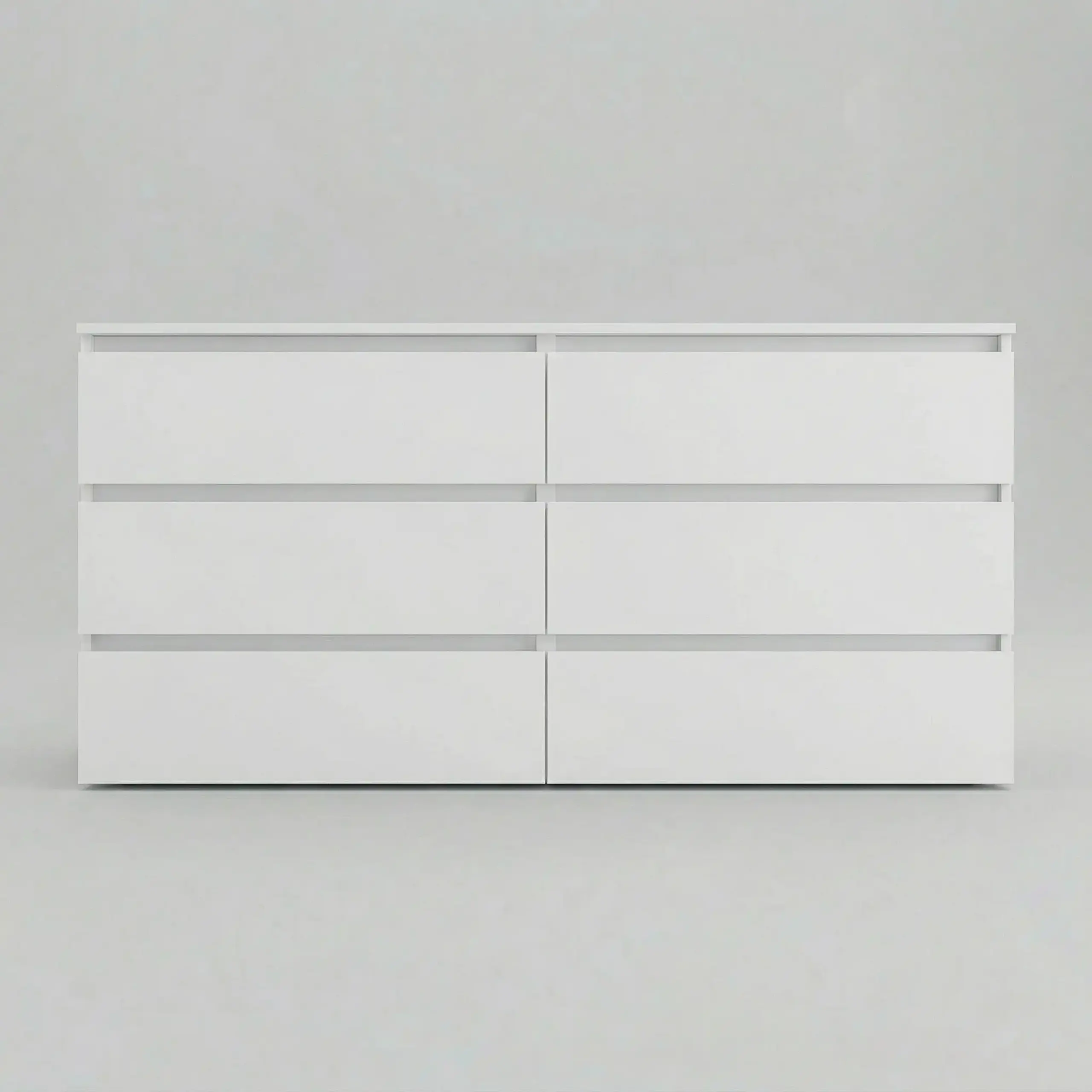 Comoda 4home Ideea K, 76x160x42 cm, 6 sertare, Nimfea Alba/Nimfea Alba