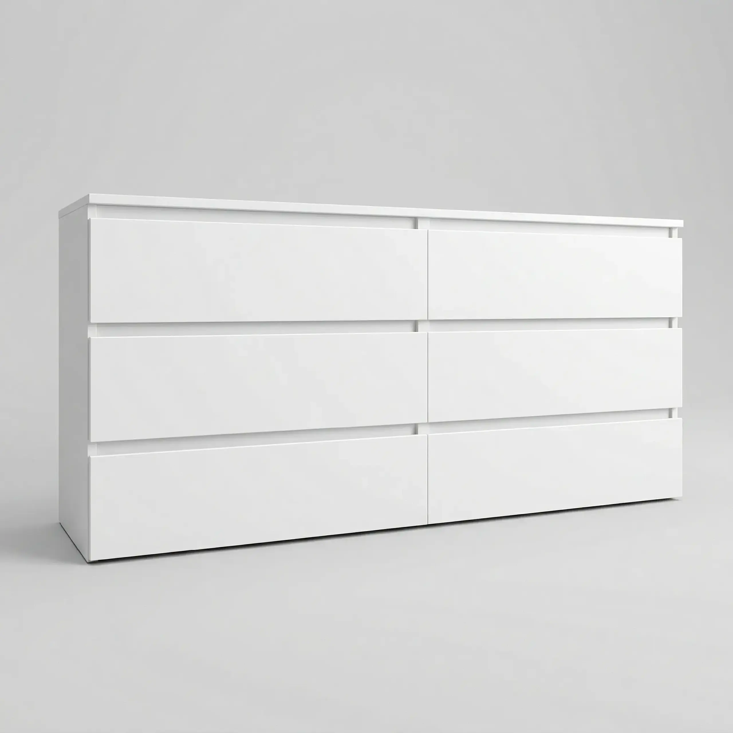 Comoda 4home Ideea K, 76x160x42 cm, 6 sertare, Nimfea Alba/Nimfea Alba