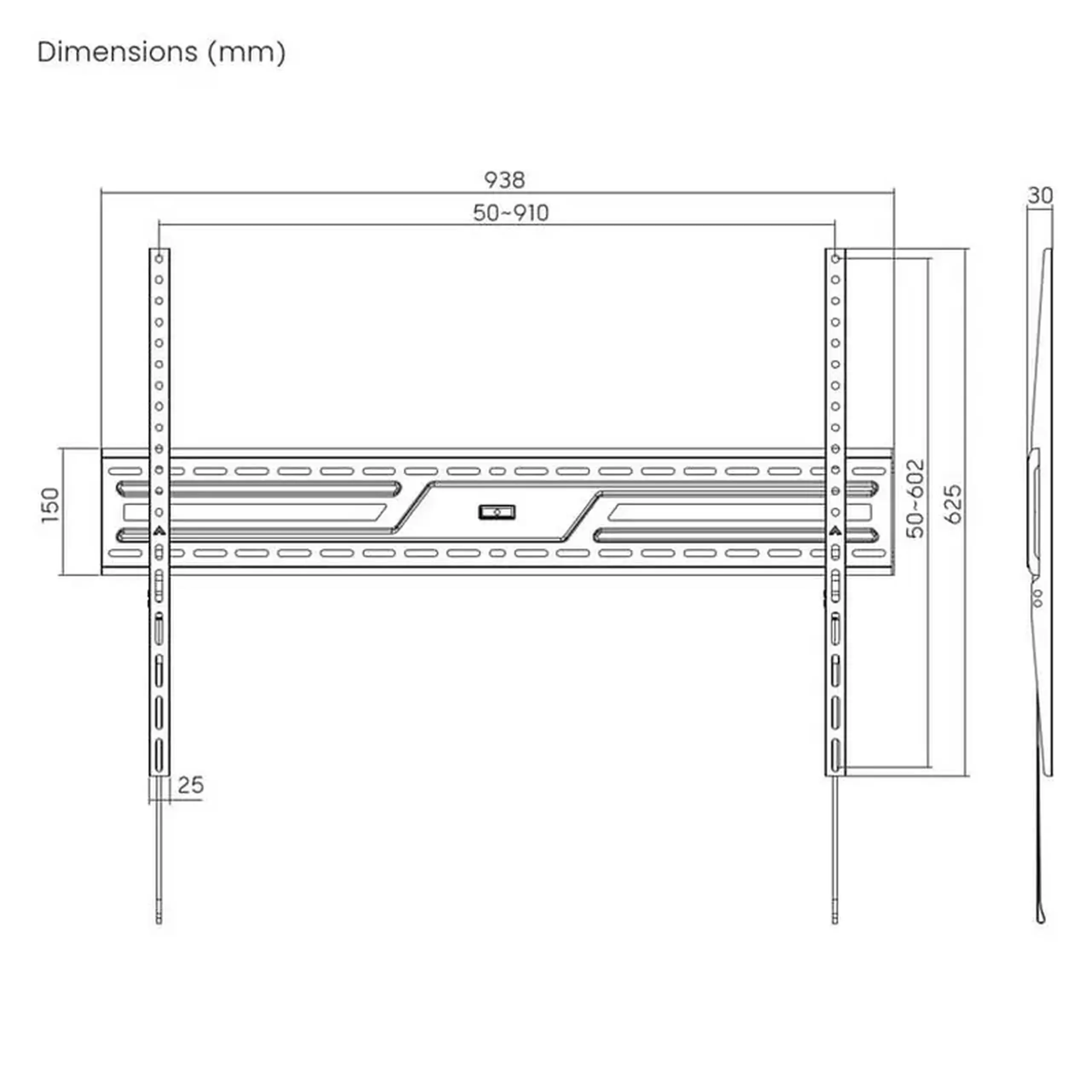 Suport fixat pe perete Gembird WM-100F-01, Negru