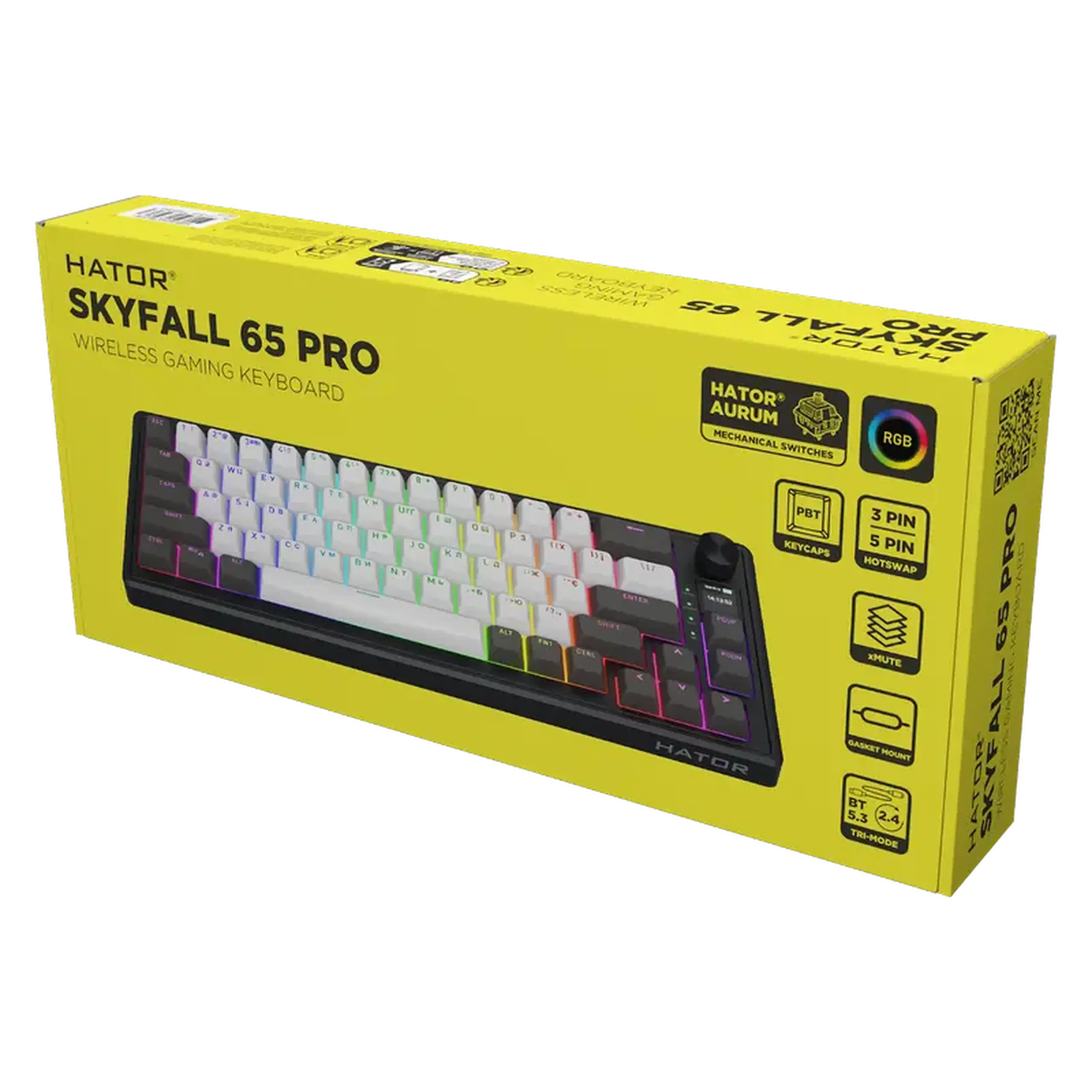 Tastatură HATOR Skyfall 65 PRO, Cu fir / Fără fir, Negru