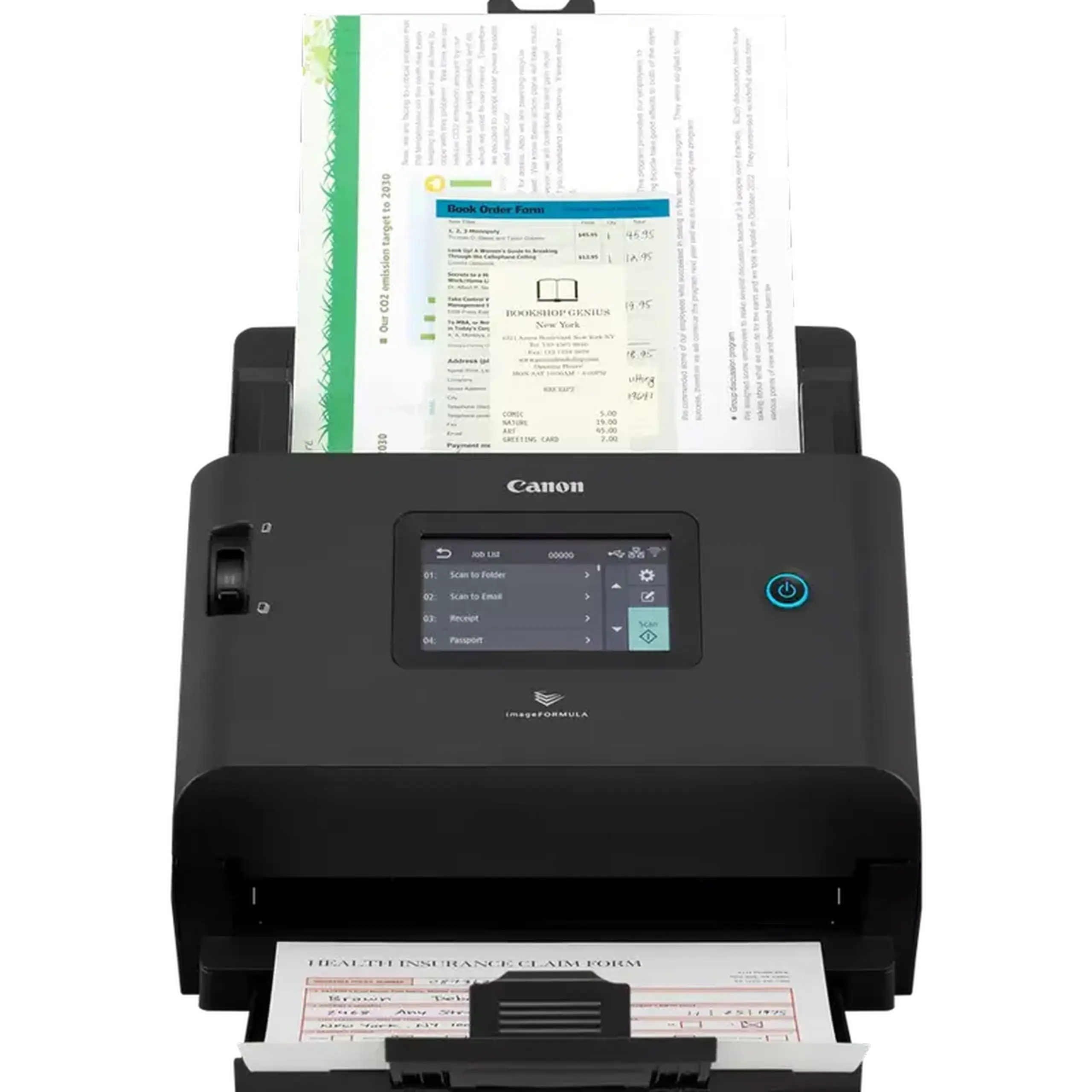 Scaner de documente cu alimentare automată Canon imageFORMULA DR-S350NW, A4, Negru