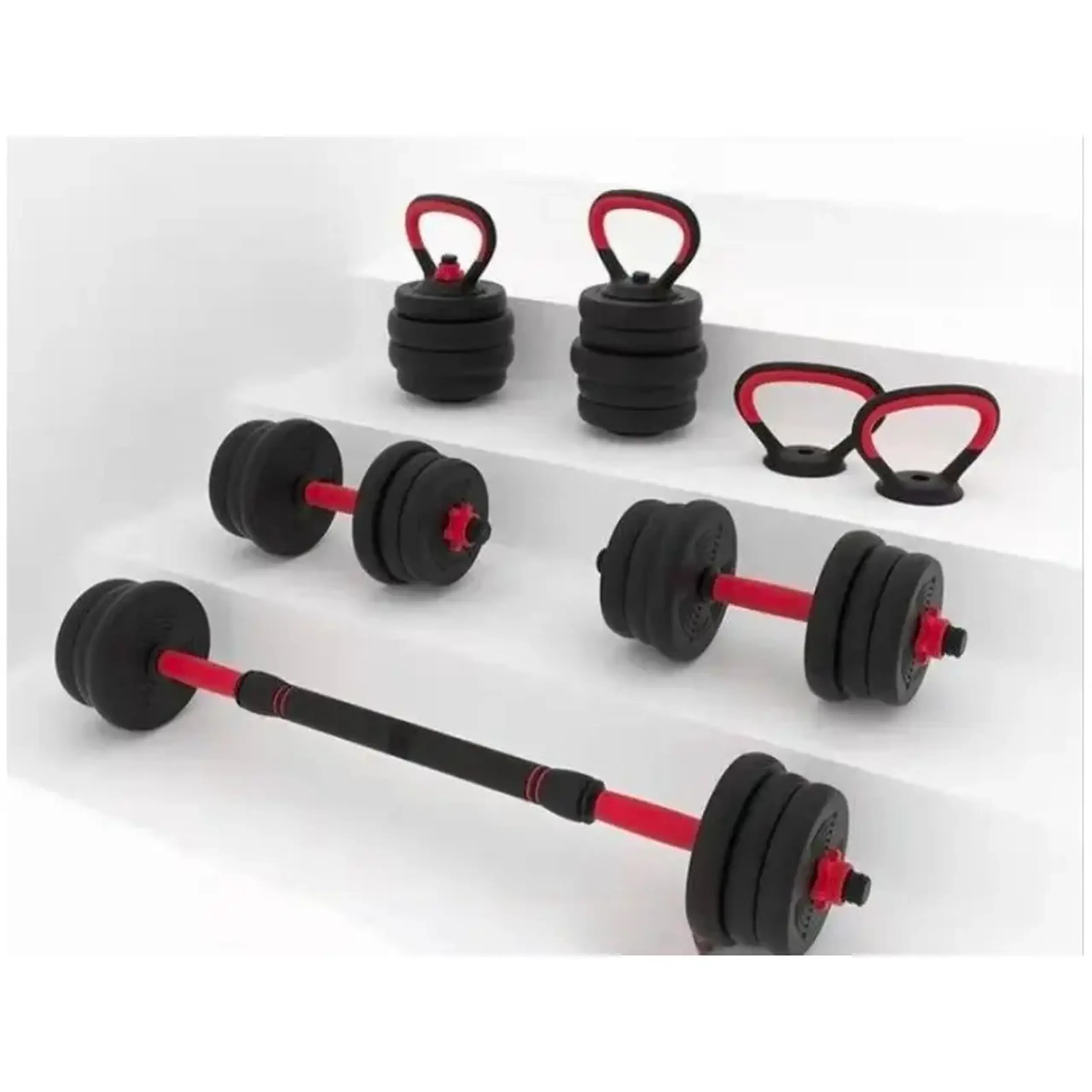 Set Gantera reglabila kettlebell FitTronic 6 in 1 de 40 kg KF40, cu o multitudine de combinatii posibile
