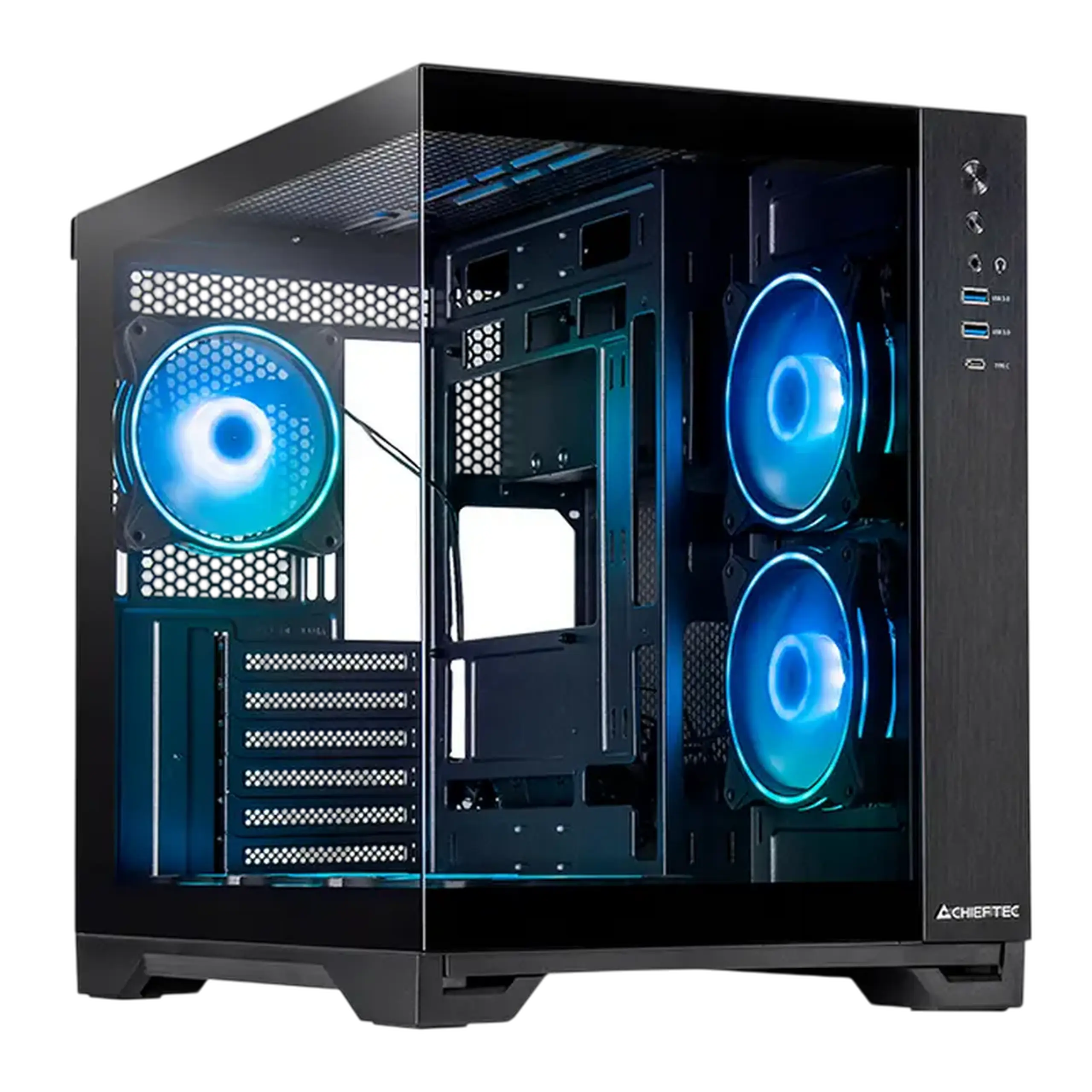 Carcasă PC Chieftec Visio, Midi-Tower, Fără PSU, Negru