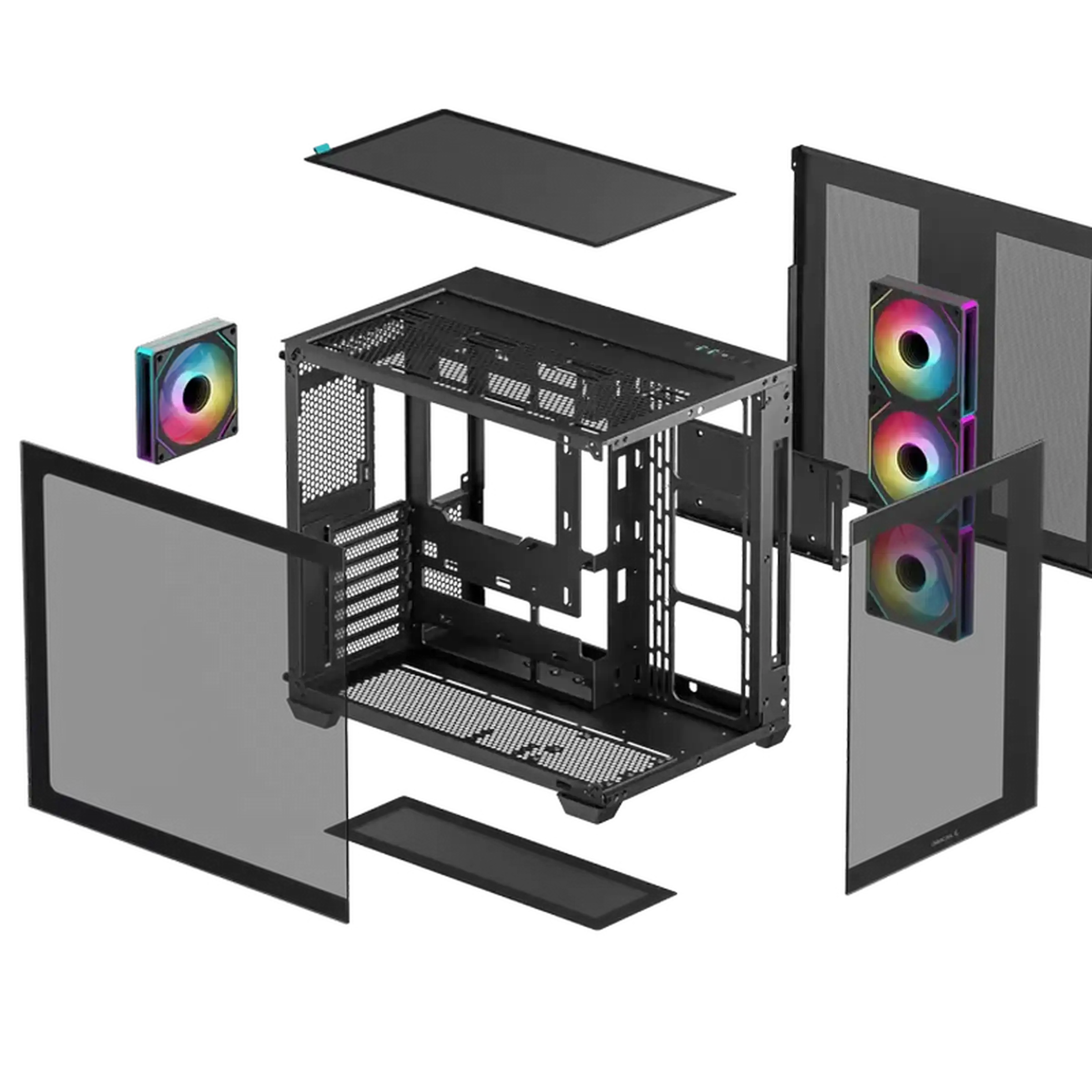 Carcasă PC Deepcool CG530 4F, Midi-Tower, Fără PSU, Negru