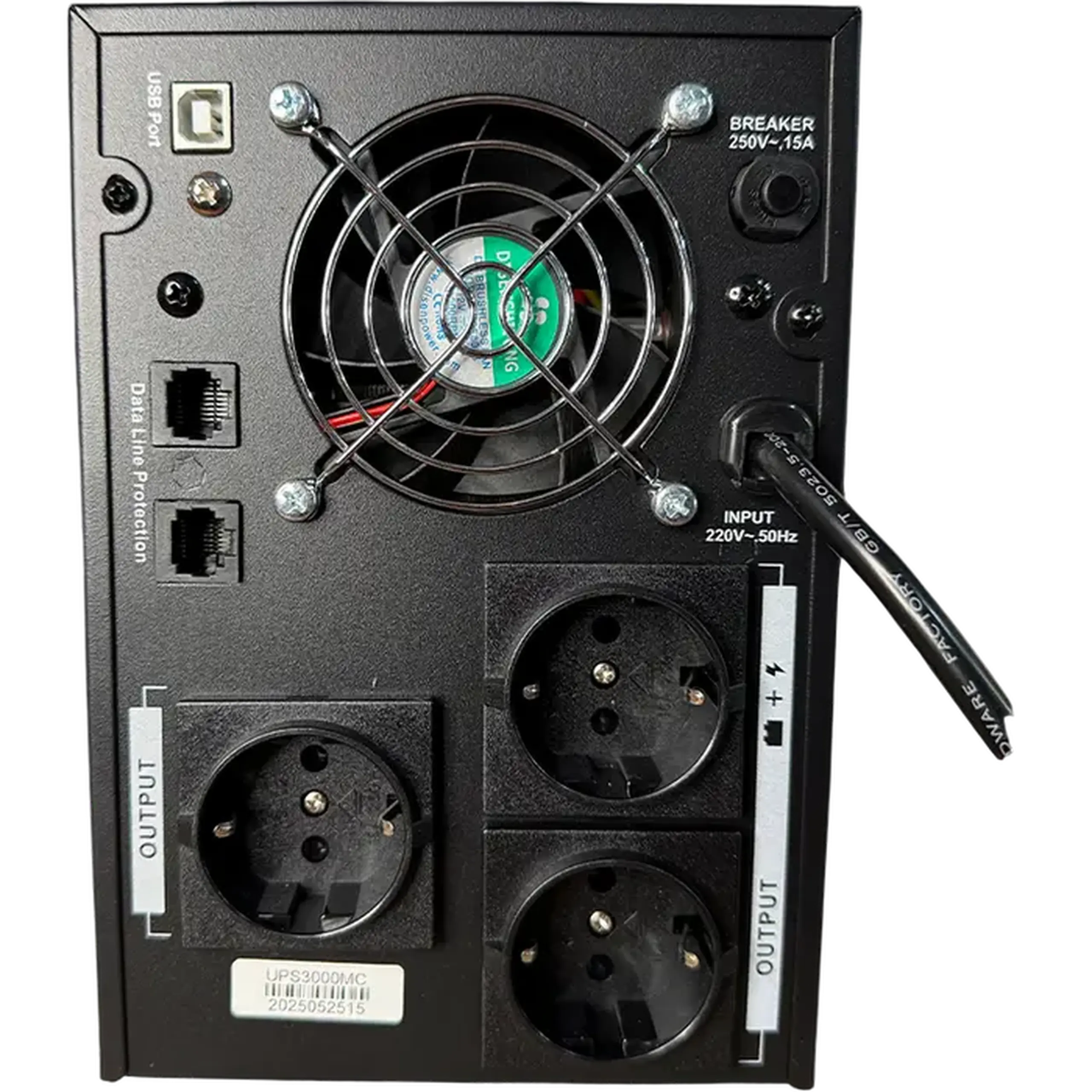 UPS Power 3000VA (3 steps of AVR, CPU controlled, USB) metal case, LCD display