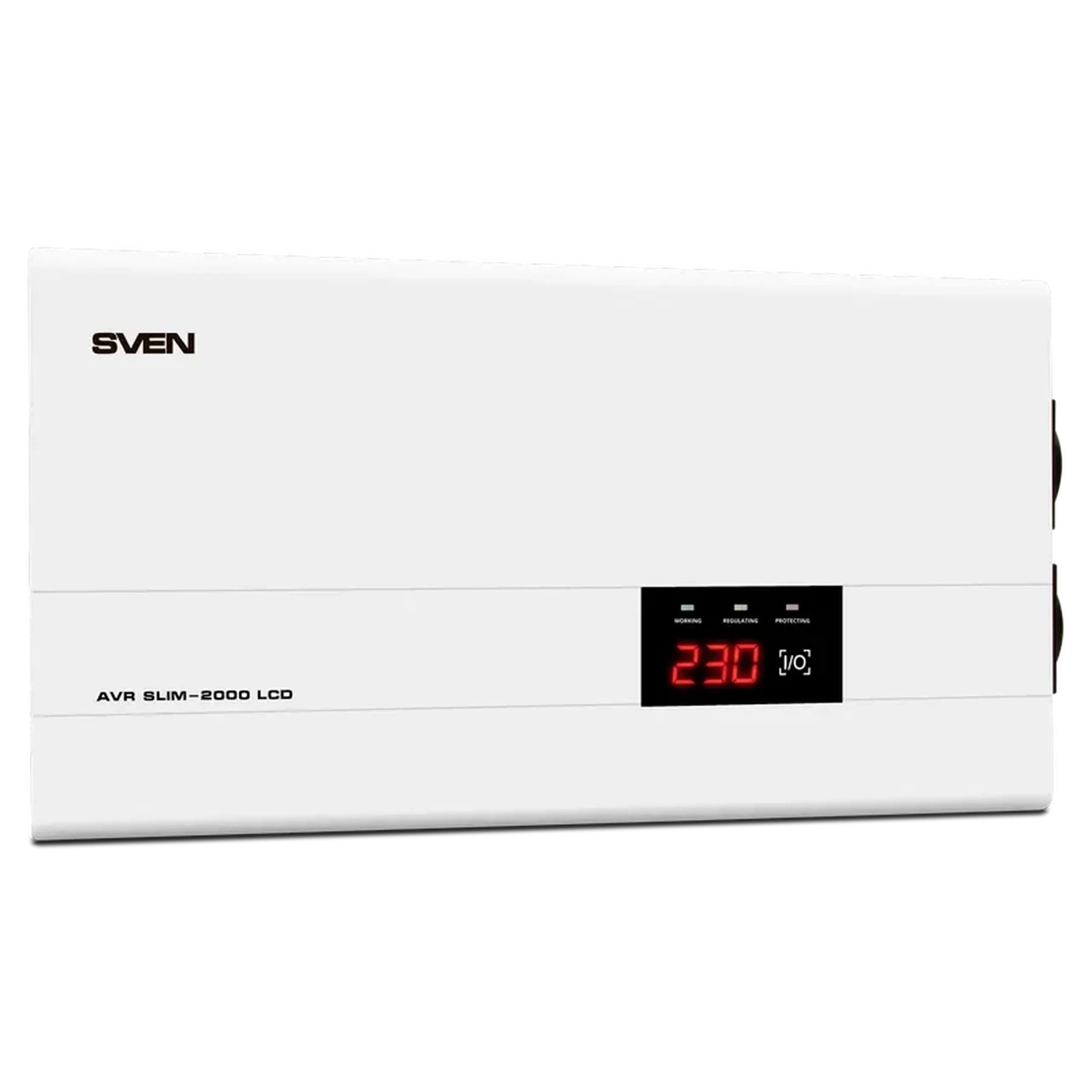 Tensiune stabilizator SVEN SLIM AVR - 2000 LCD, 1200W, prize de ieșire: 2 × CEE 7/4