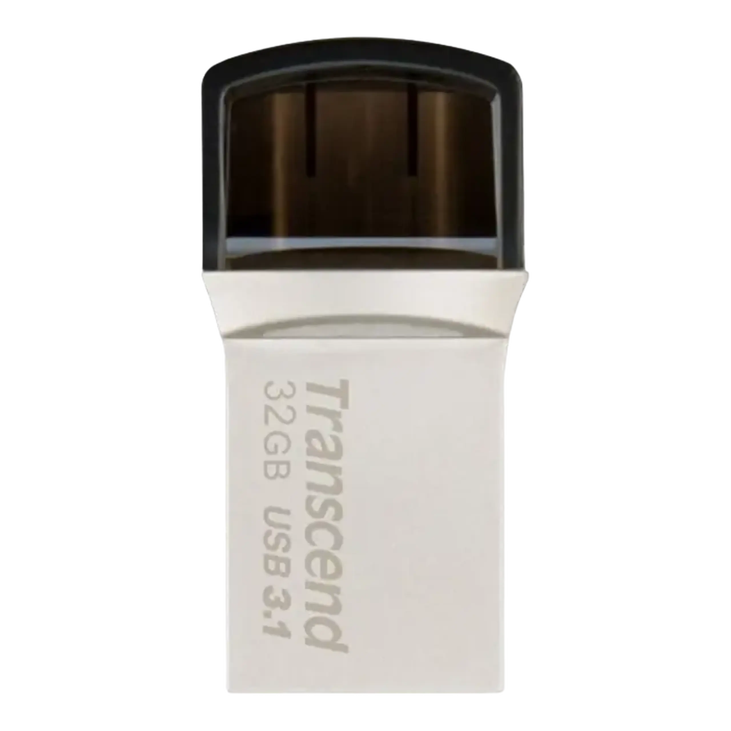Unitate Flash USB3.1/Type - C de 32 GB Transcend „JetFlash 890”, argintiu, carcasă metalică, OTG (R/W:90/25MB/s)