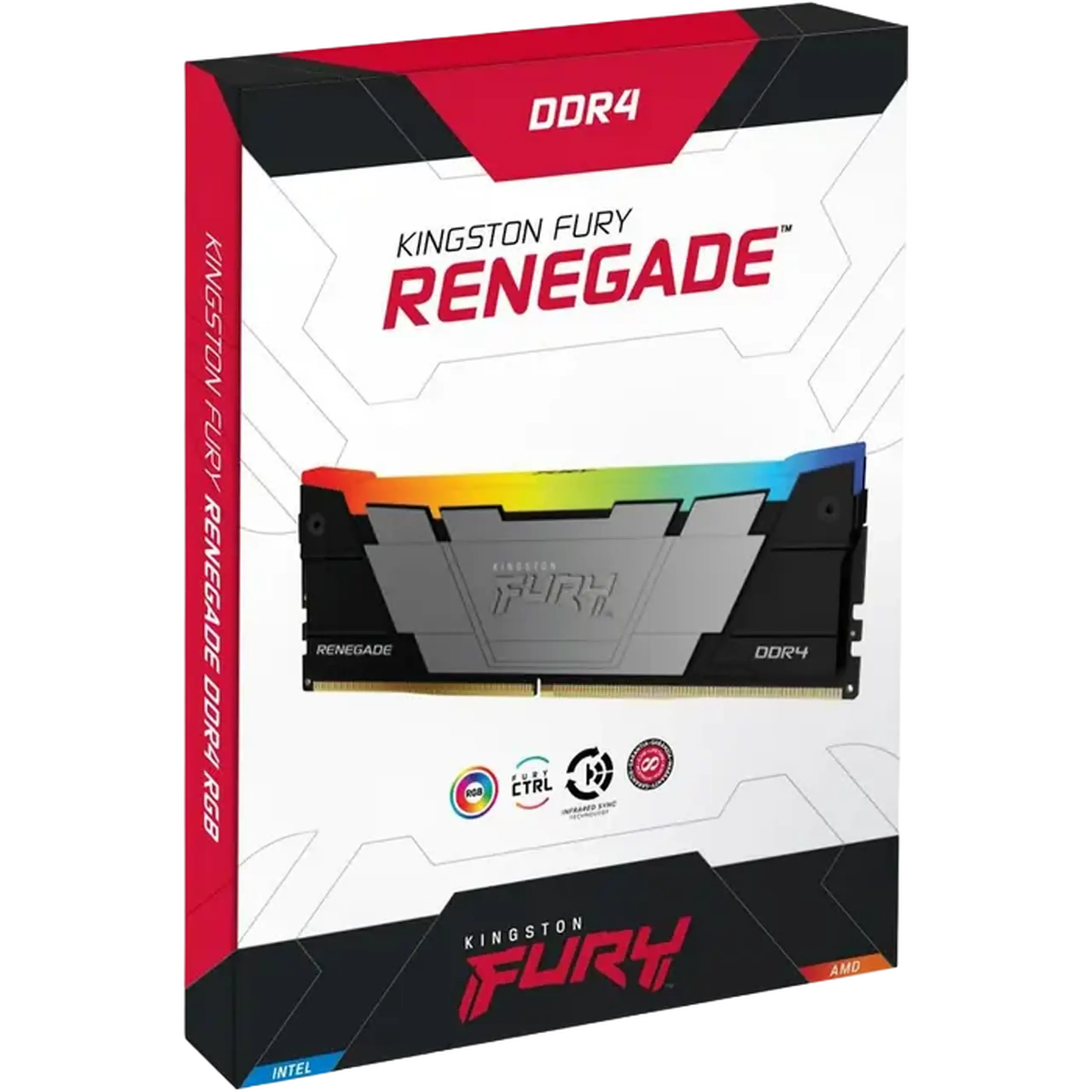 64 GB DDR4 - 3600 MHz Kingston FURY Renegade RGB (Kit de 2x32 GB) (KF436C18RB2AK2/64), CL18, 1,35 V, negru
