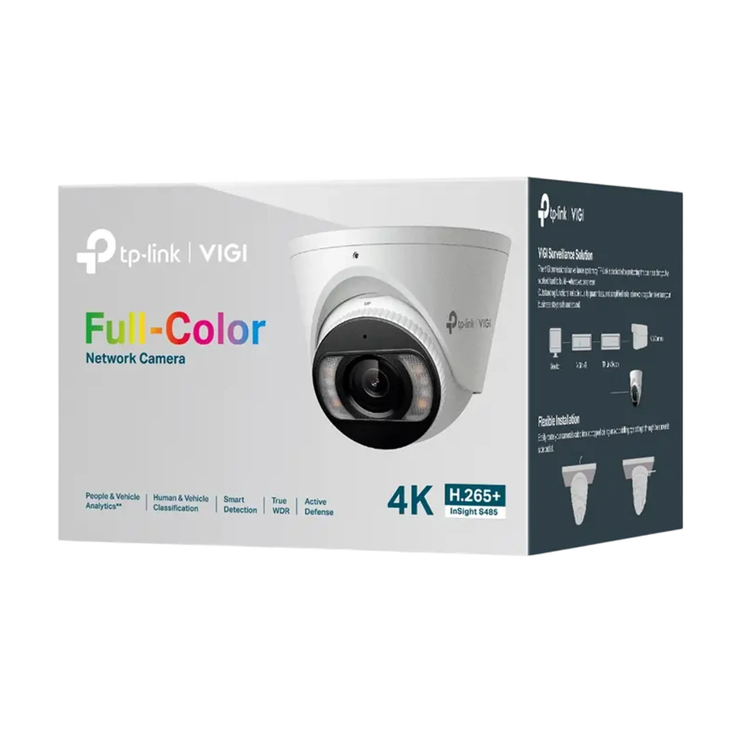 Camera de rețea TP - Link Turret pentru exterior „InSight S485”, 2,8 mm, 8 MP, Full - Color, PoE, IP67, Mic, Speake
