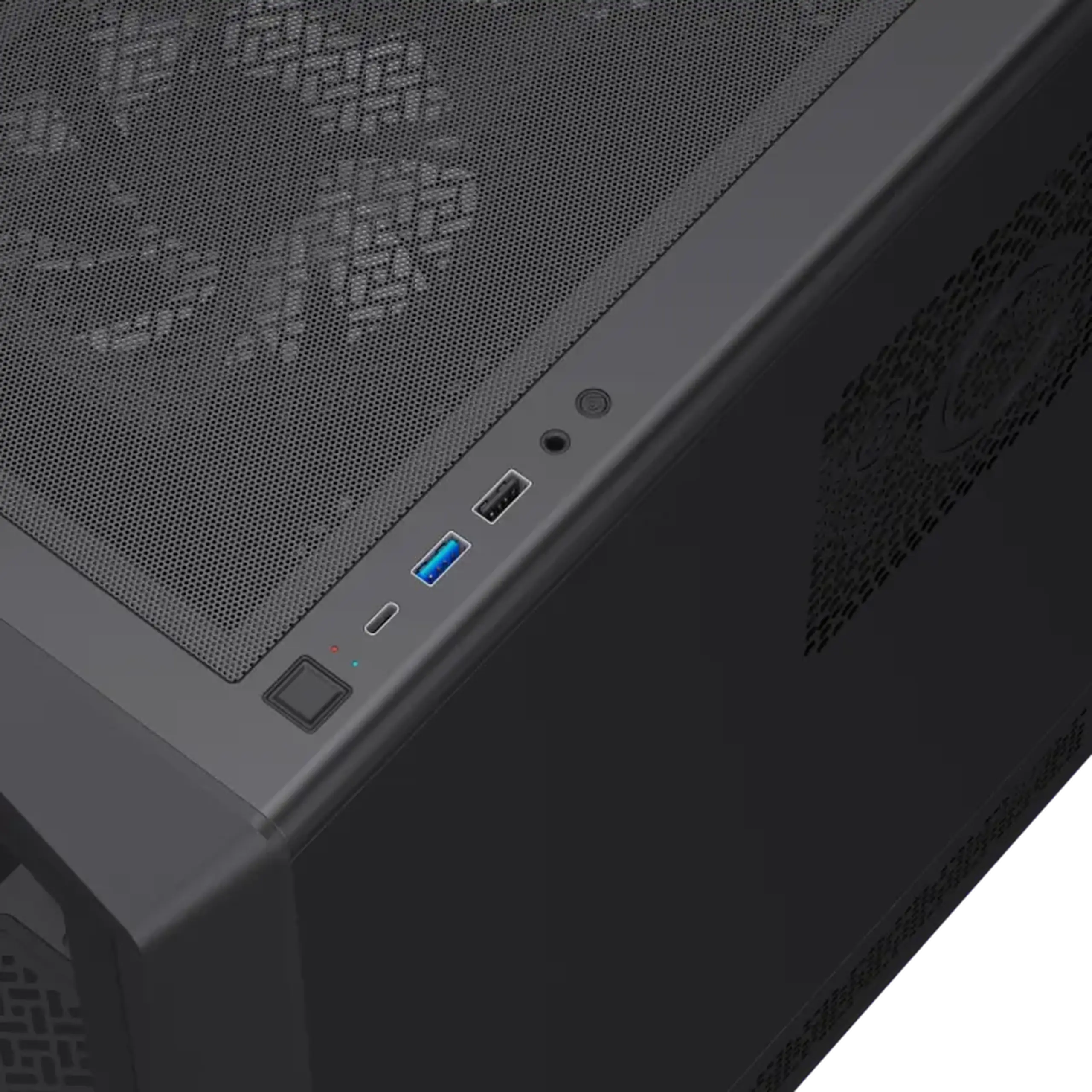 Carcasă ATX GAMEMAX Vista COC AB, fără PSU, 0,6 mm, 5x120 mm ARGB, bandă ARGB, Front&Side TGl, 1xUSB - C, 1x