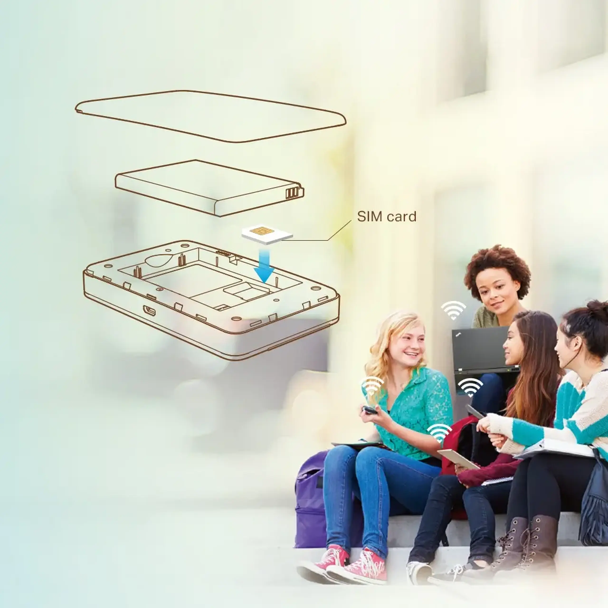 Mini Router mobil LTE Wi - Fi N Dual Band TP - LINK "M7350", 150Mbps, 2000mAh, MicroSD