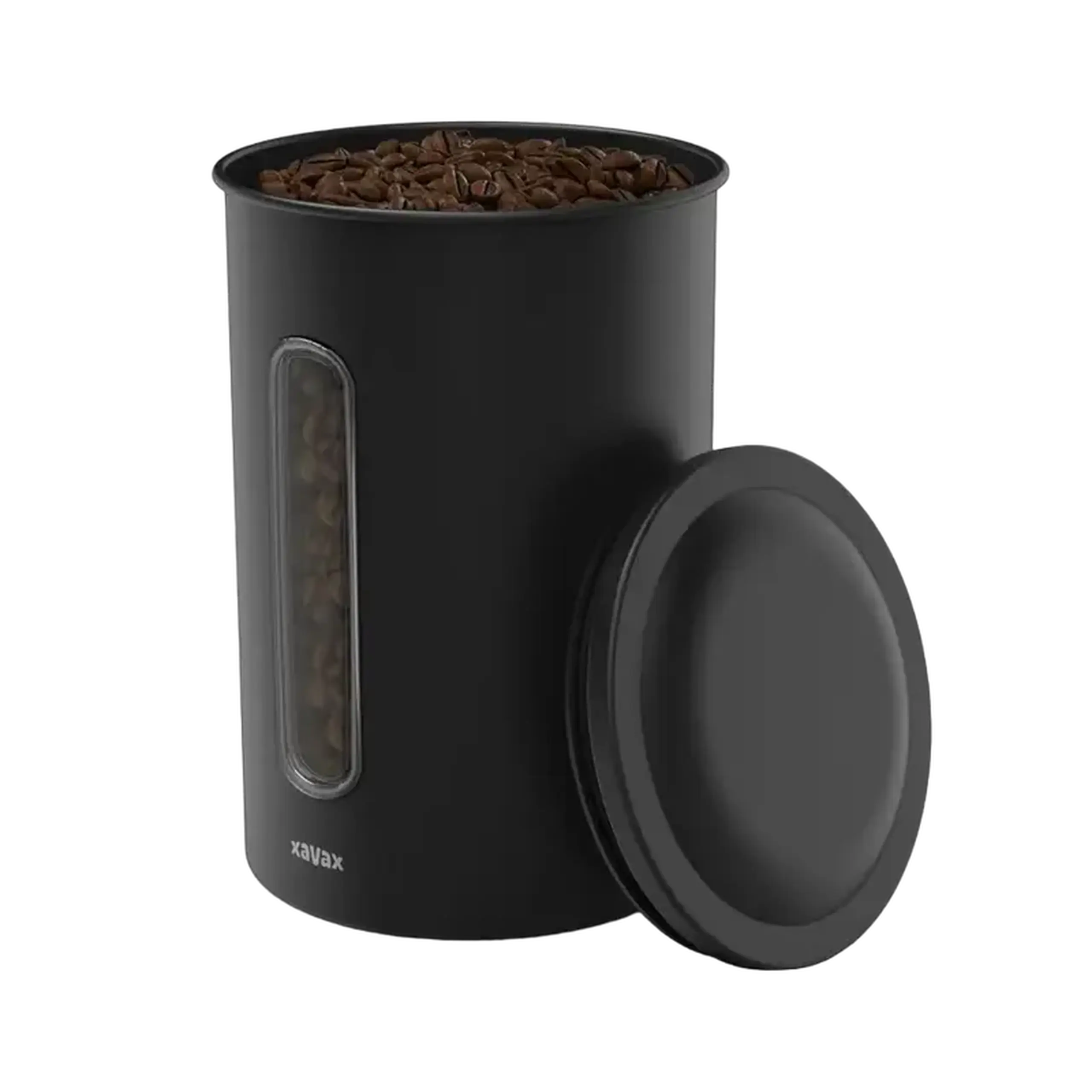 Xavax 111262, cutie de cafea, 1,3 kg boabe sau 1,5 kg pulbere, negru